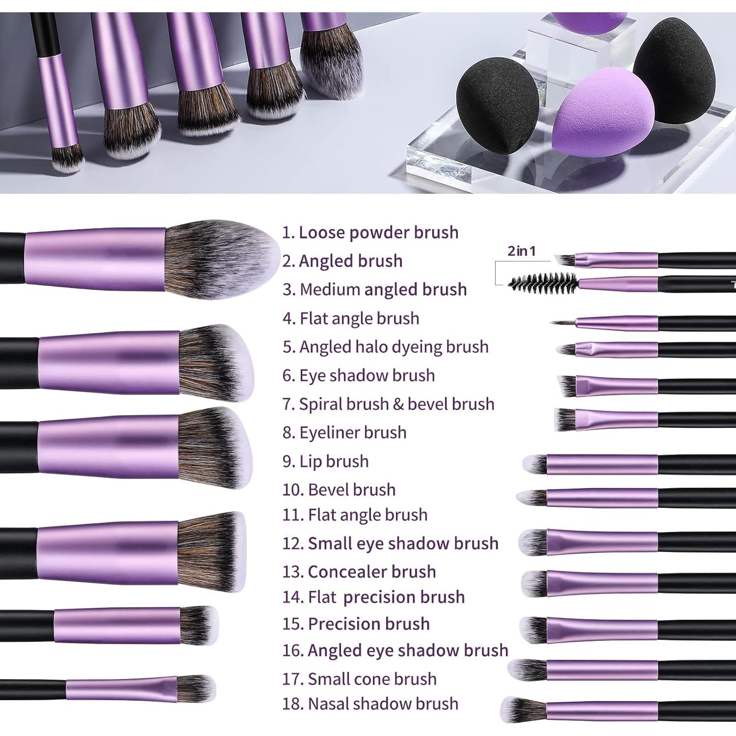 Conjunto de Brochas de Maquillaje BS-MALL 18 Piezas Sintéticas