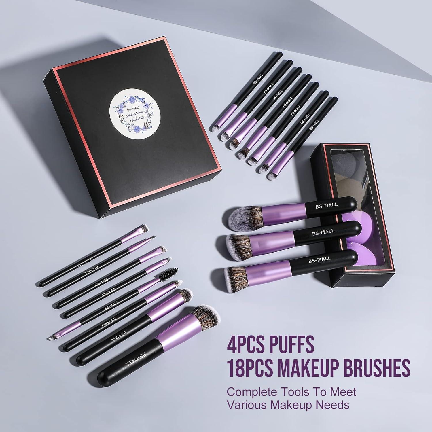 Conjunto de Brochas de Maquillaje BS-MALL 18 Piezas Sintéticas