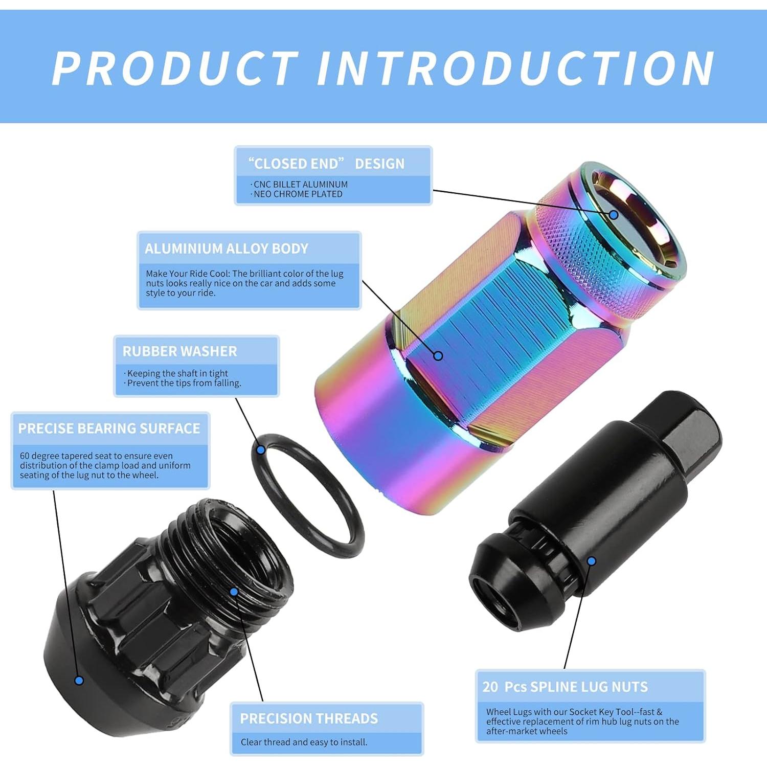 20 Tuercas de Rueda M12x1.5 EZPROIT Cromo Neo