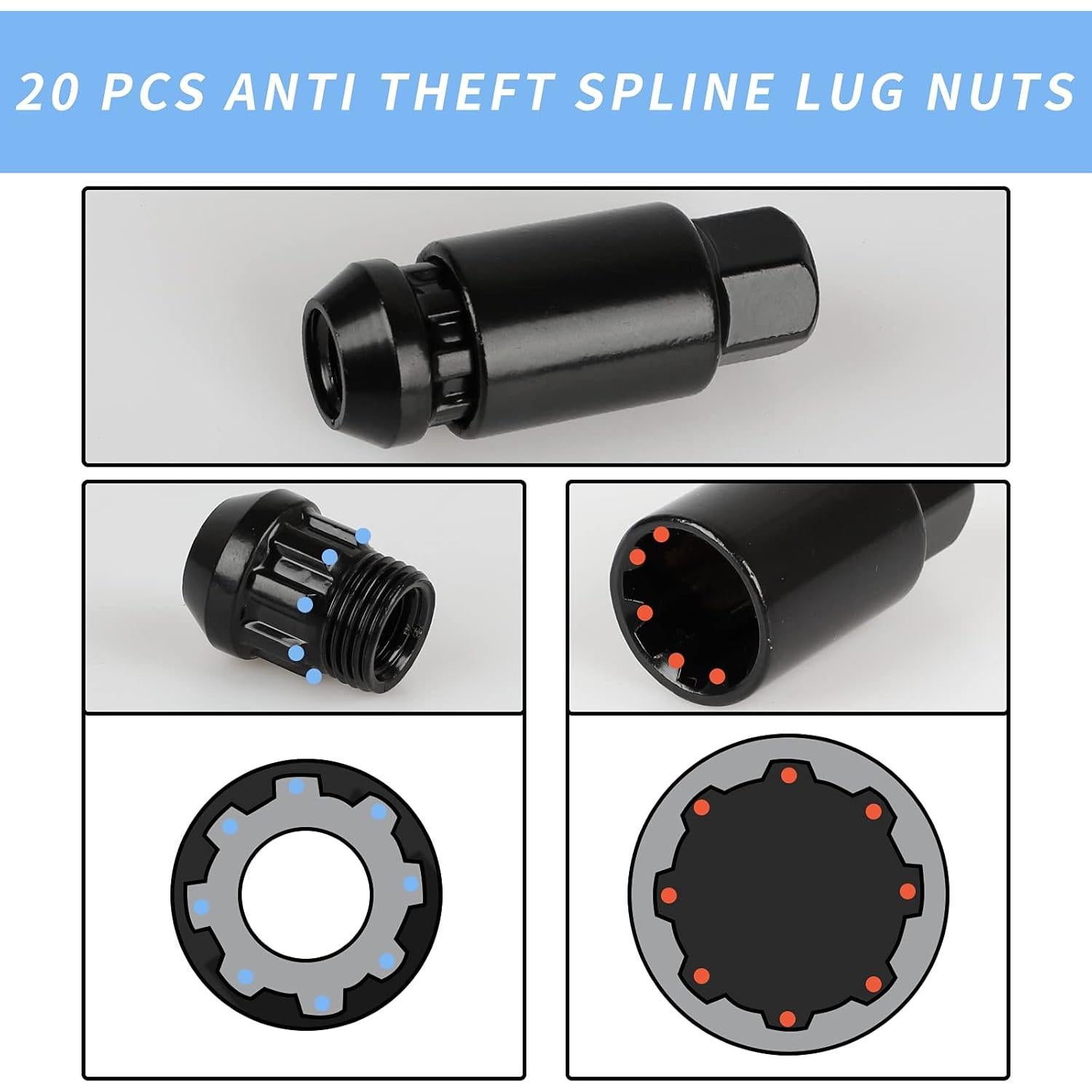 20 Tuercas de Rueda M12x1.5 EZPROIT Cromo Neo