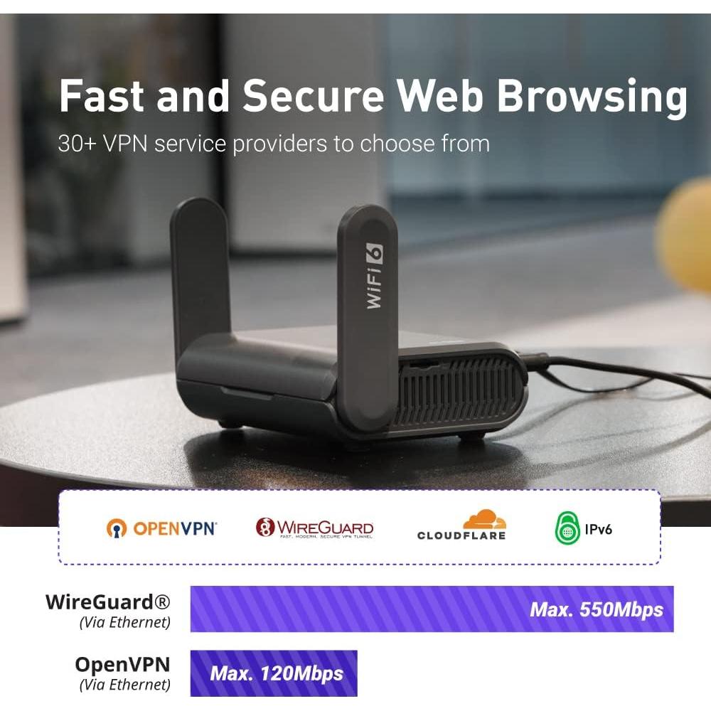 Enrutador GL.iNet Slate AX Wi-Fi 6 Portátil 1800 Mbps