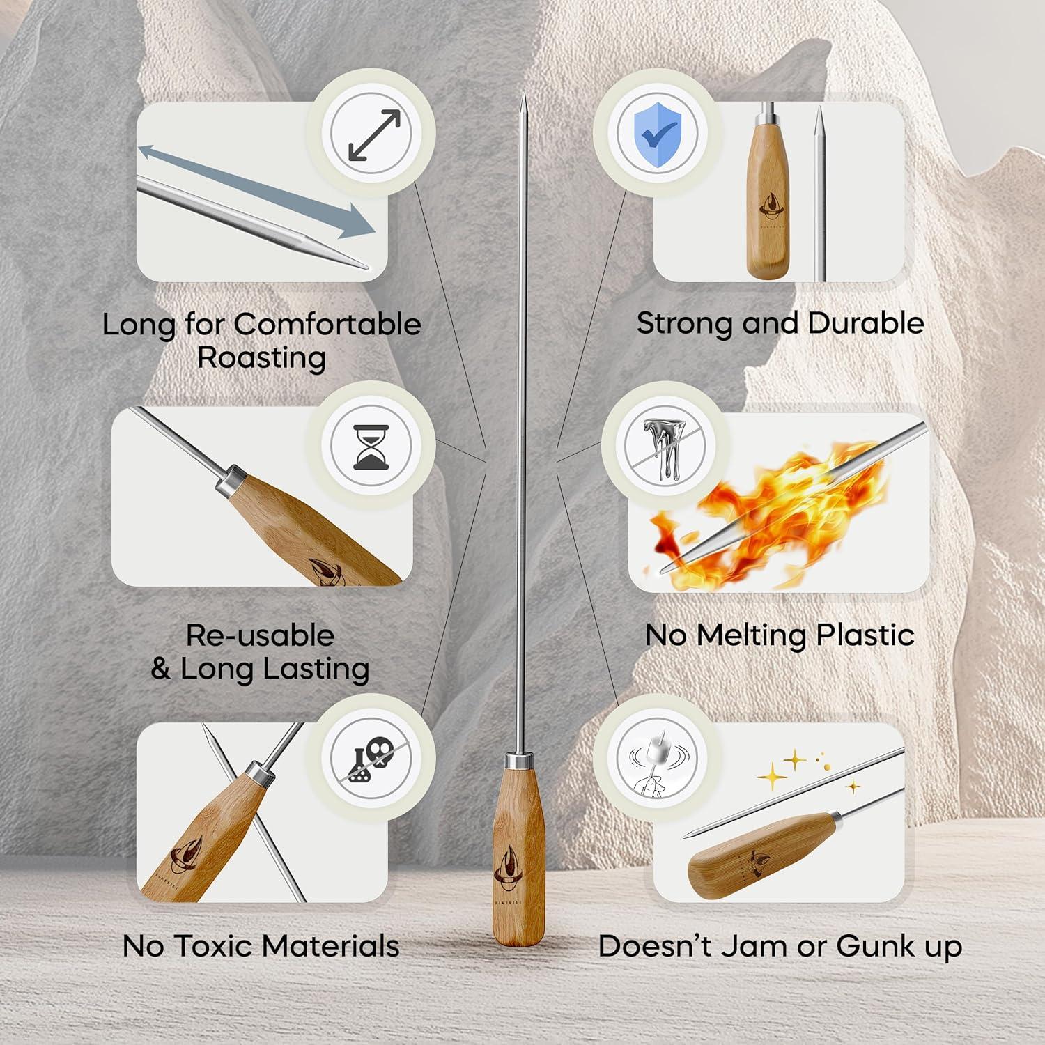 Palitos de Malvavisco Fireside 34" (86.36 cm) - Paquete de 10