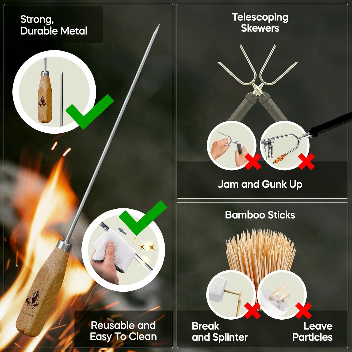 Palitos de Malvavisco Fireside 34" (86.36 cm) - Paquete de 10