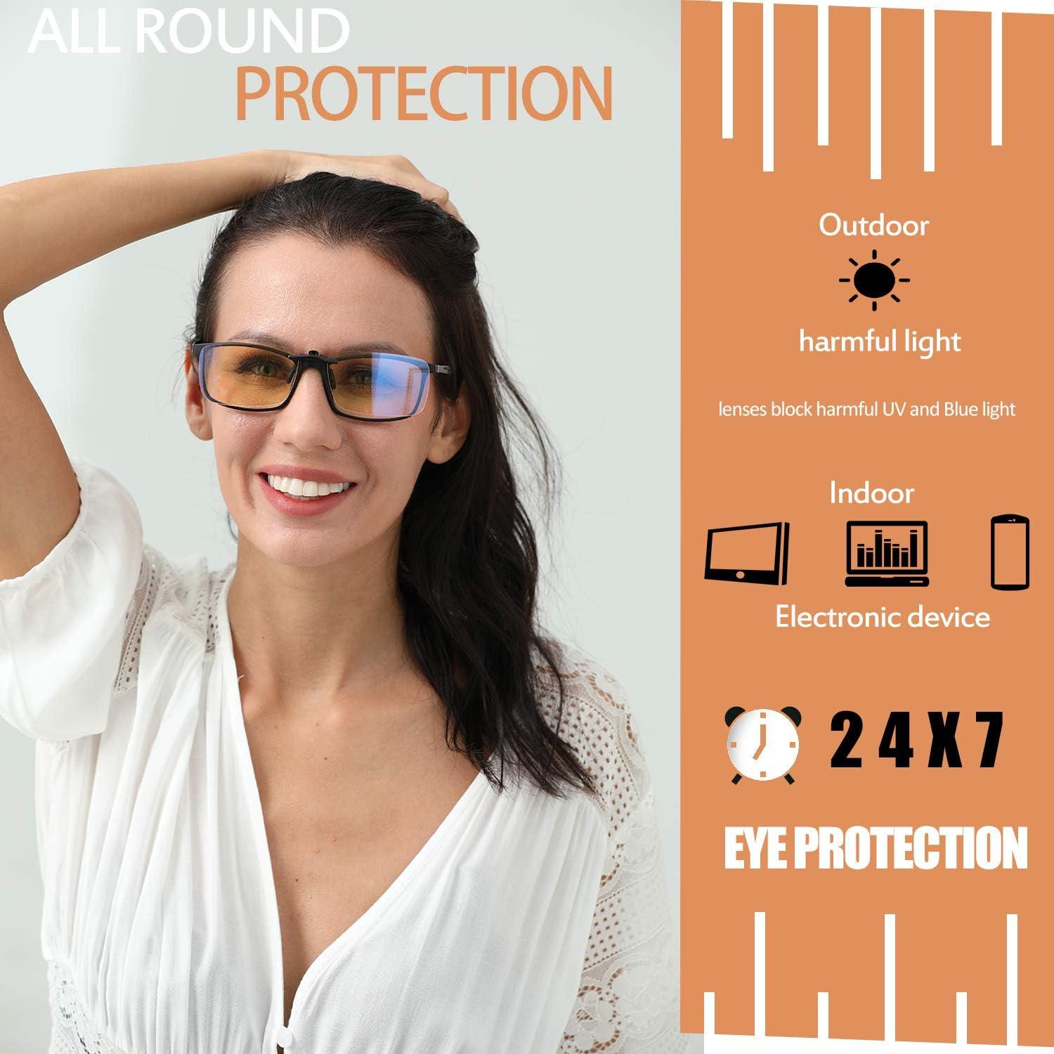 Clip en Gafas FONHCOO Anti Luz Azul UV400 para Prescripción