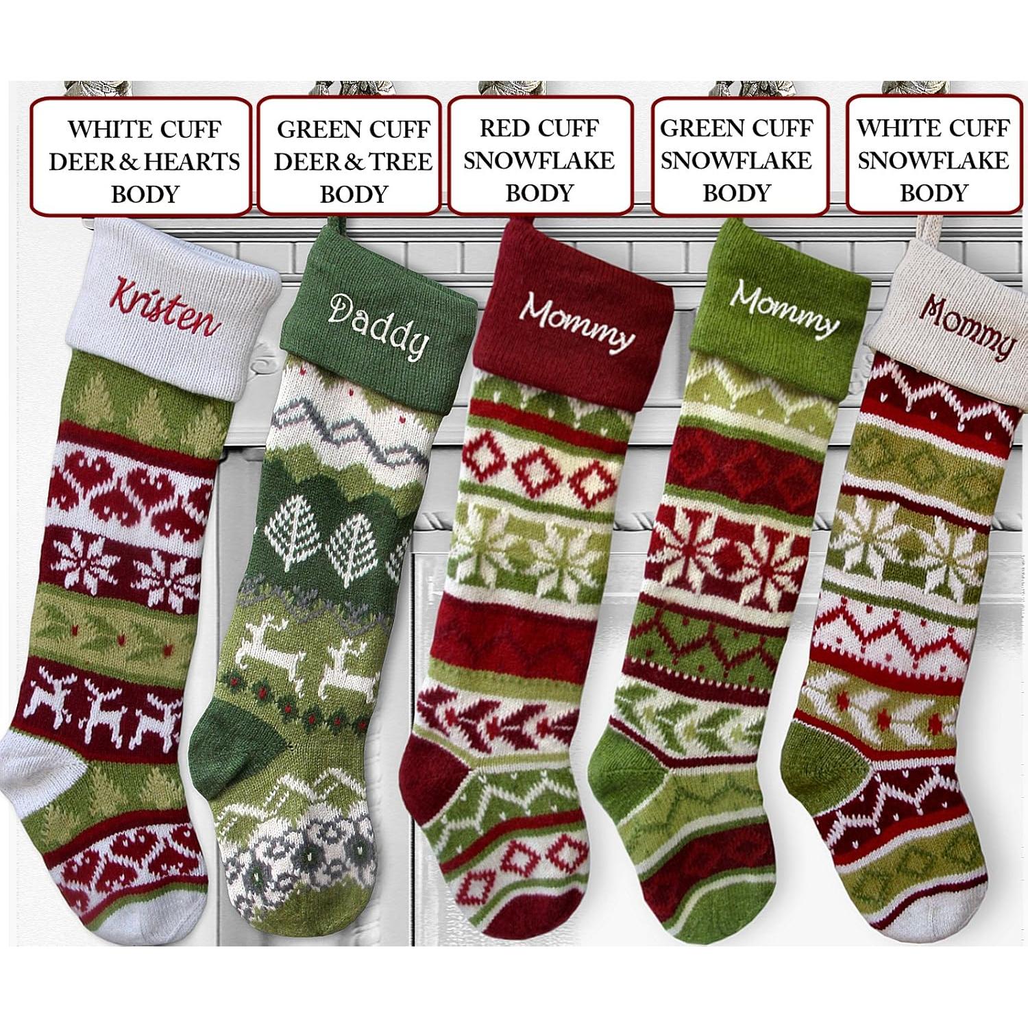 Calcetines de Navidad de Lana 71 cm - Personalizables - Rojo