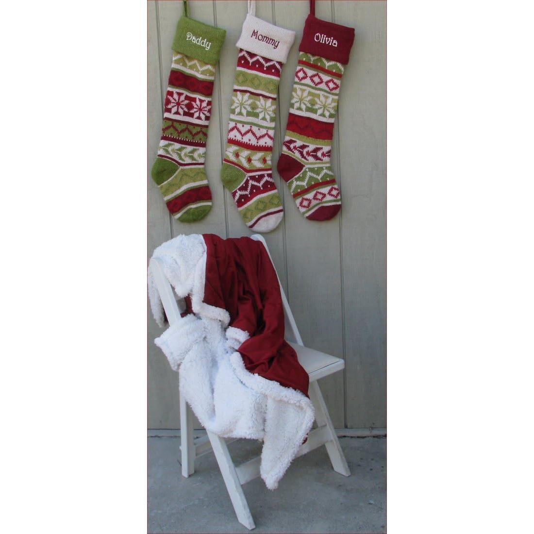 Calcetines de Navidad de Lana 71 cm - Personalizables - Rojo