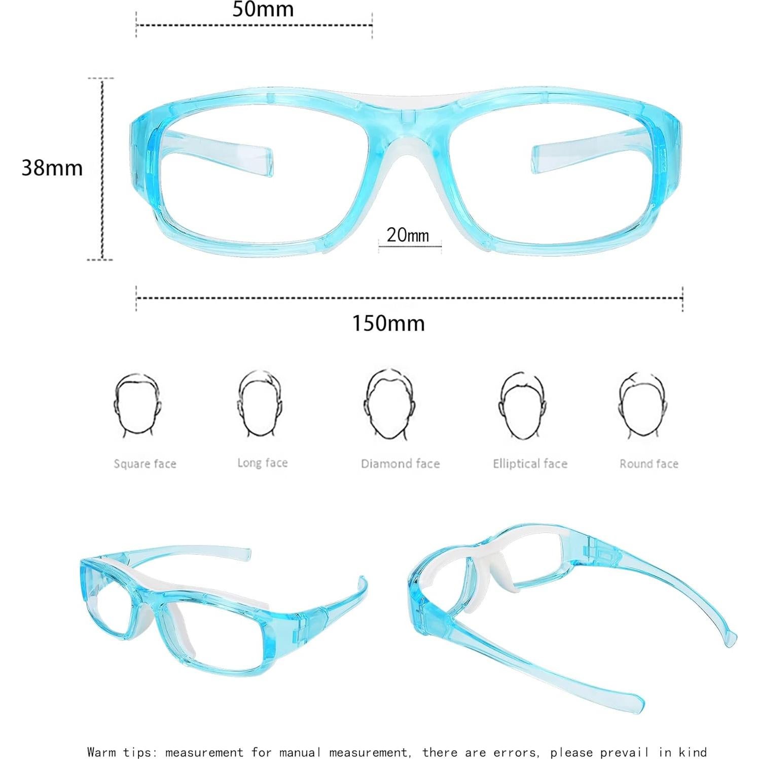 Gafas Deportivas TR90 Azul Claro con Correa Ajustable