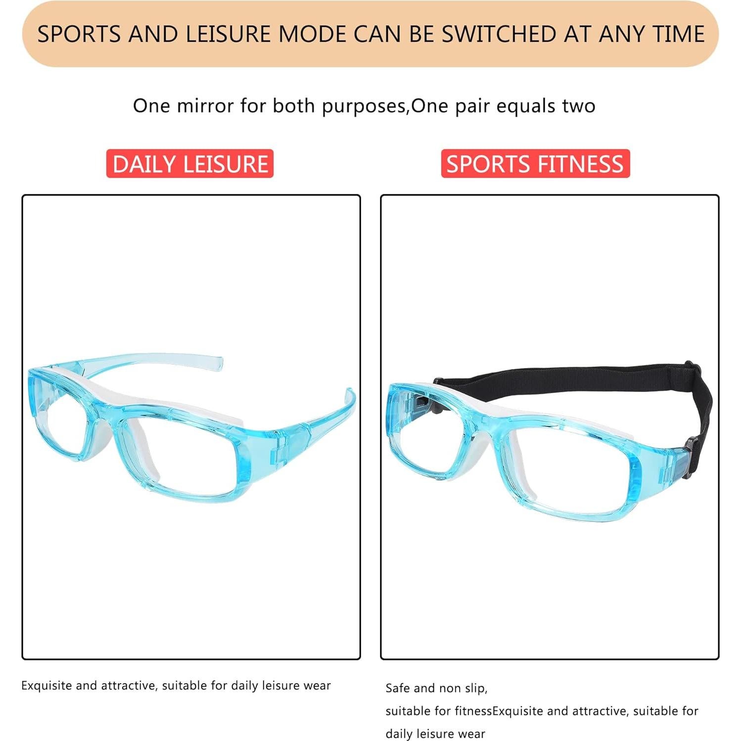 Gafas Deportivas TR90 Azul Claro con Correa Ajustable