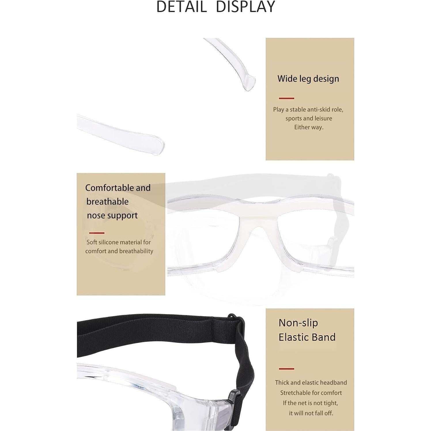 Gafas Deportivas TR90 Ajustables para Baloncesto y Squash