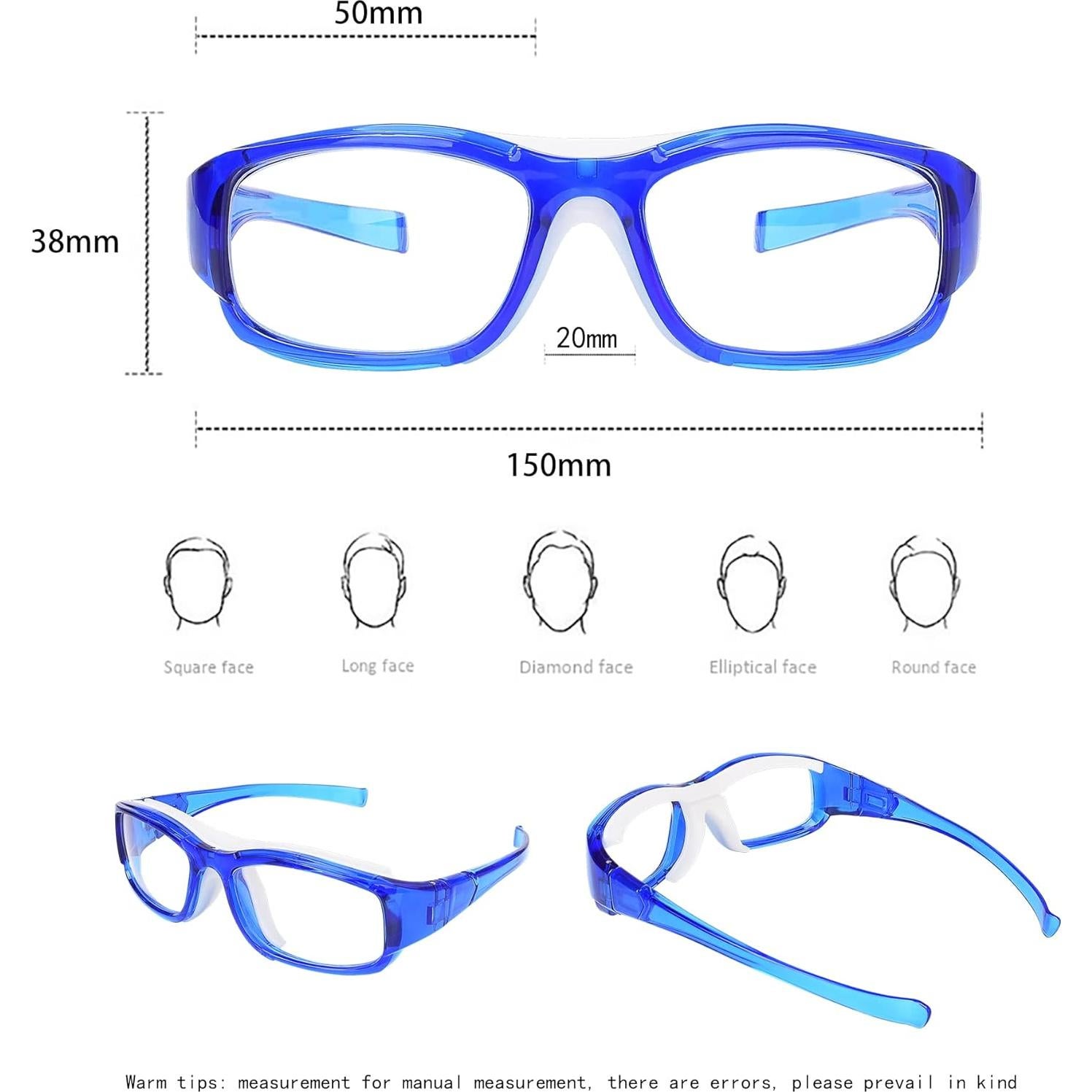 Gafas Deportivas TR90 Azul Mar con Lentes Reemplazables