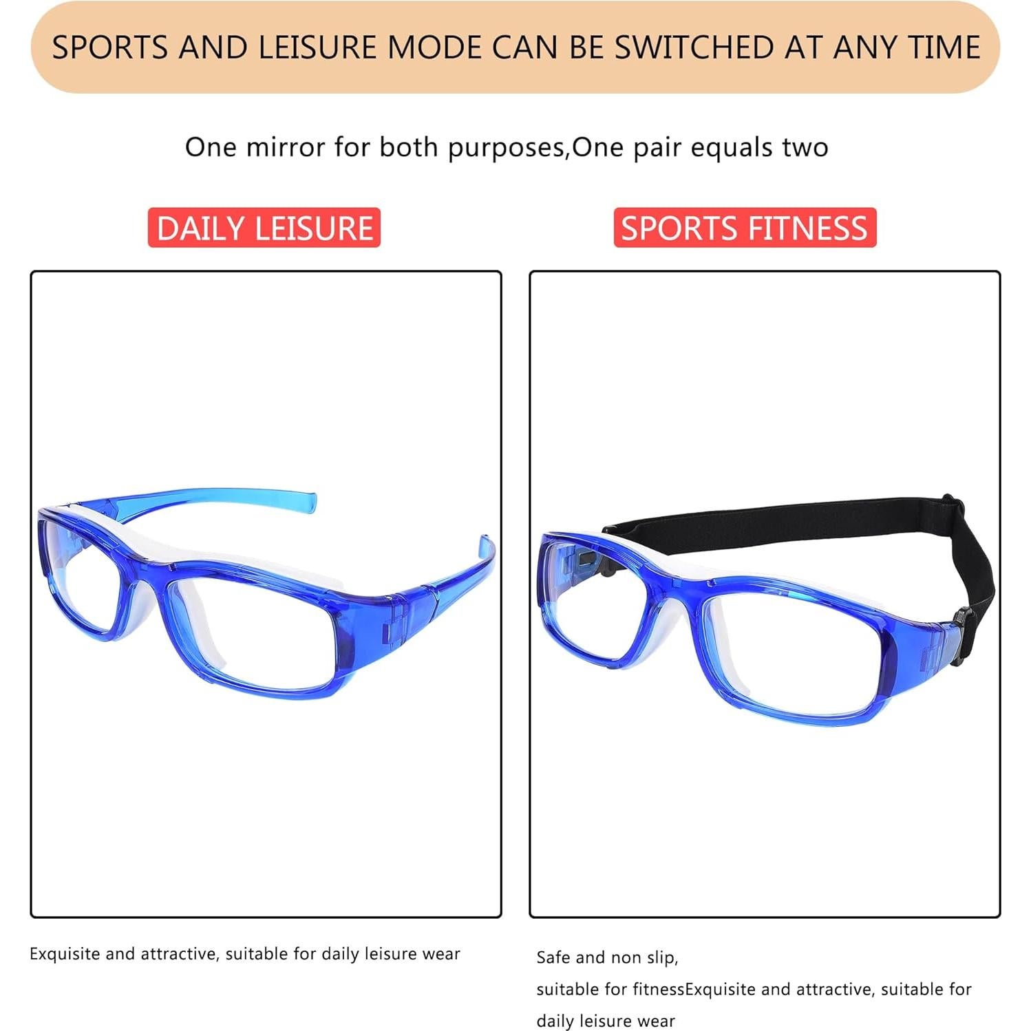 Gafas Deportivas TR90 Azul Mar con Lentes Reemplazables