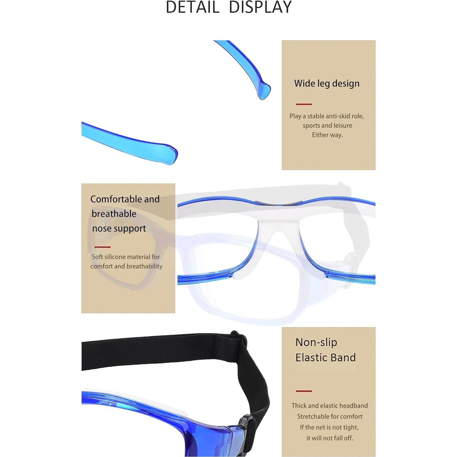 Gafas Deportivas TR90 Azul Mar con Lentes Reemplazables