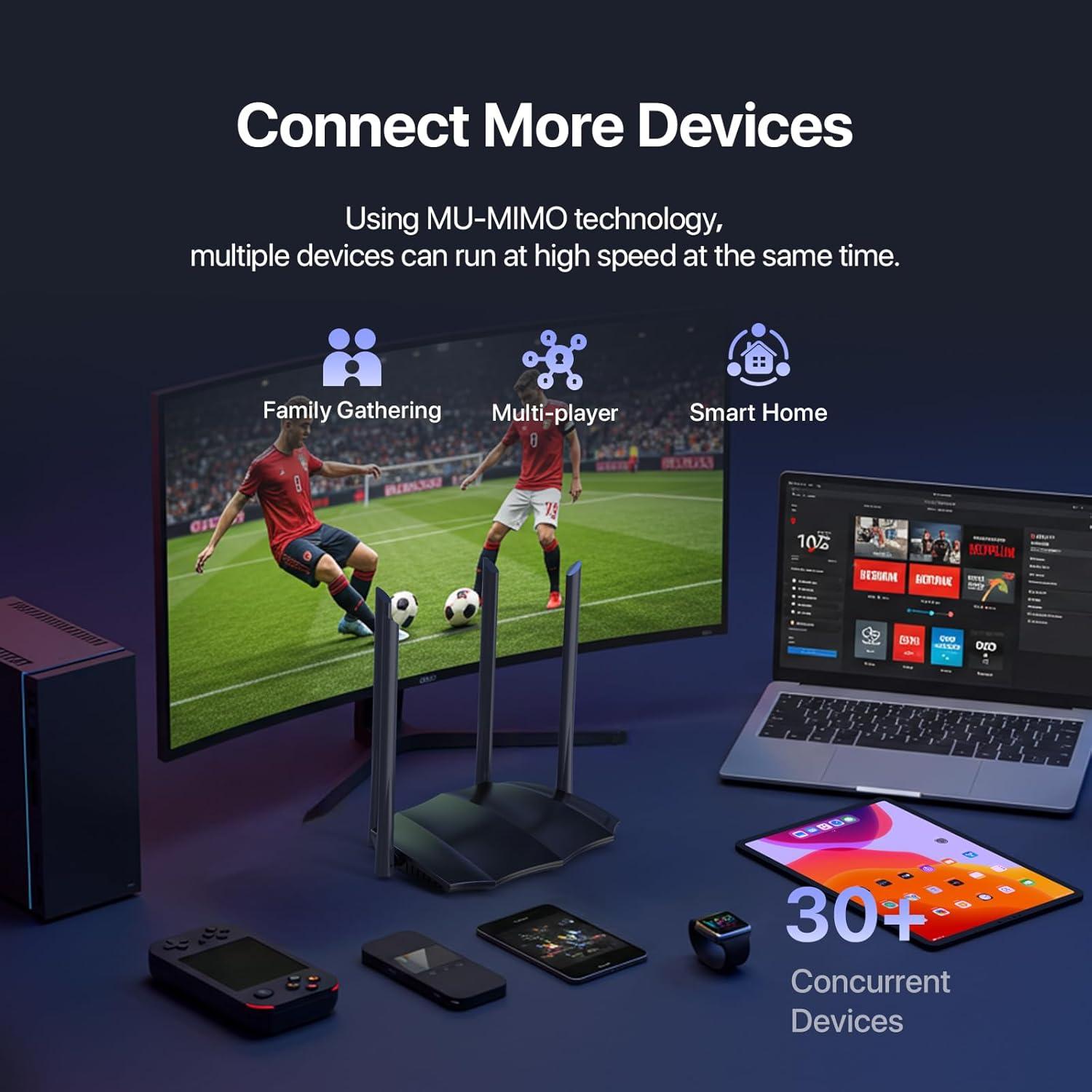 Router WiFi Tenda AC1200 - Doble Banda, 3 Puertos Gigabit