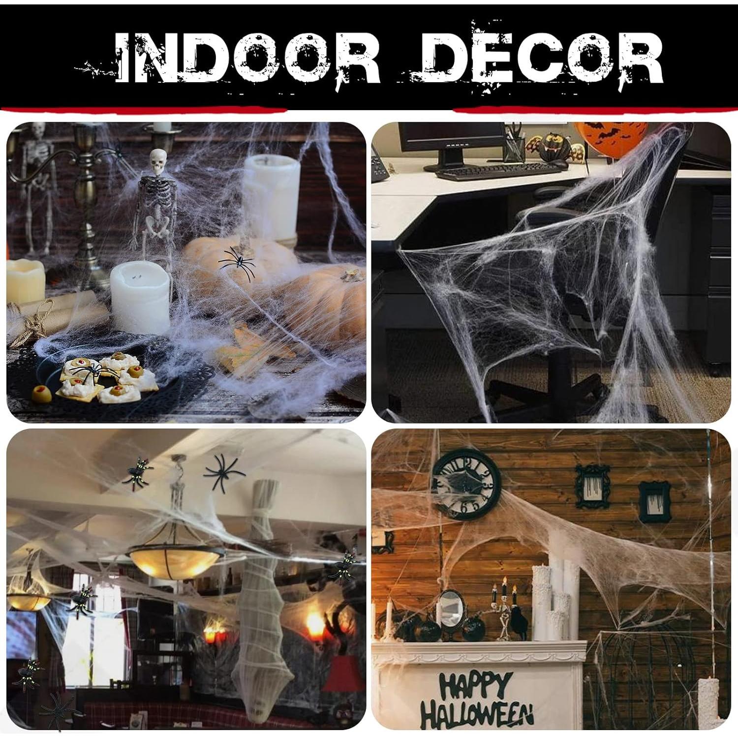 Telarañas de Halloween ZPISF 130 m² con 150 Arañas Falsas