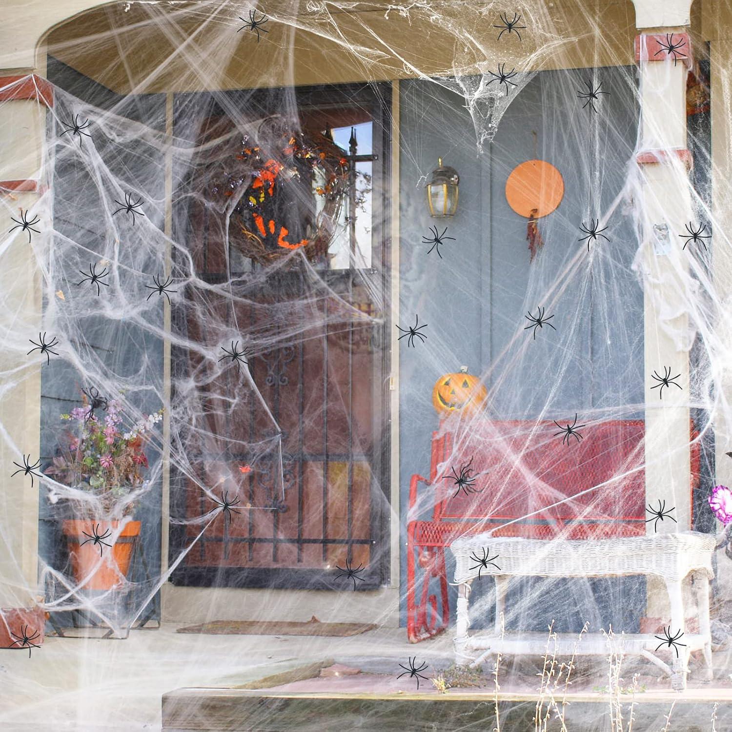 Telarañas de Halloween ZPISF 130 m² con 150 Arañas Falsas