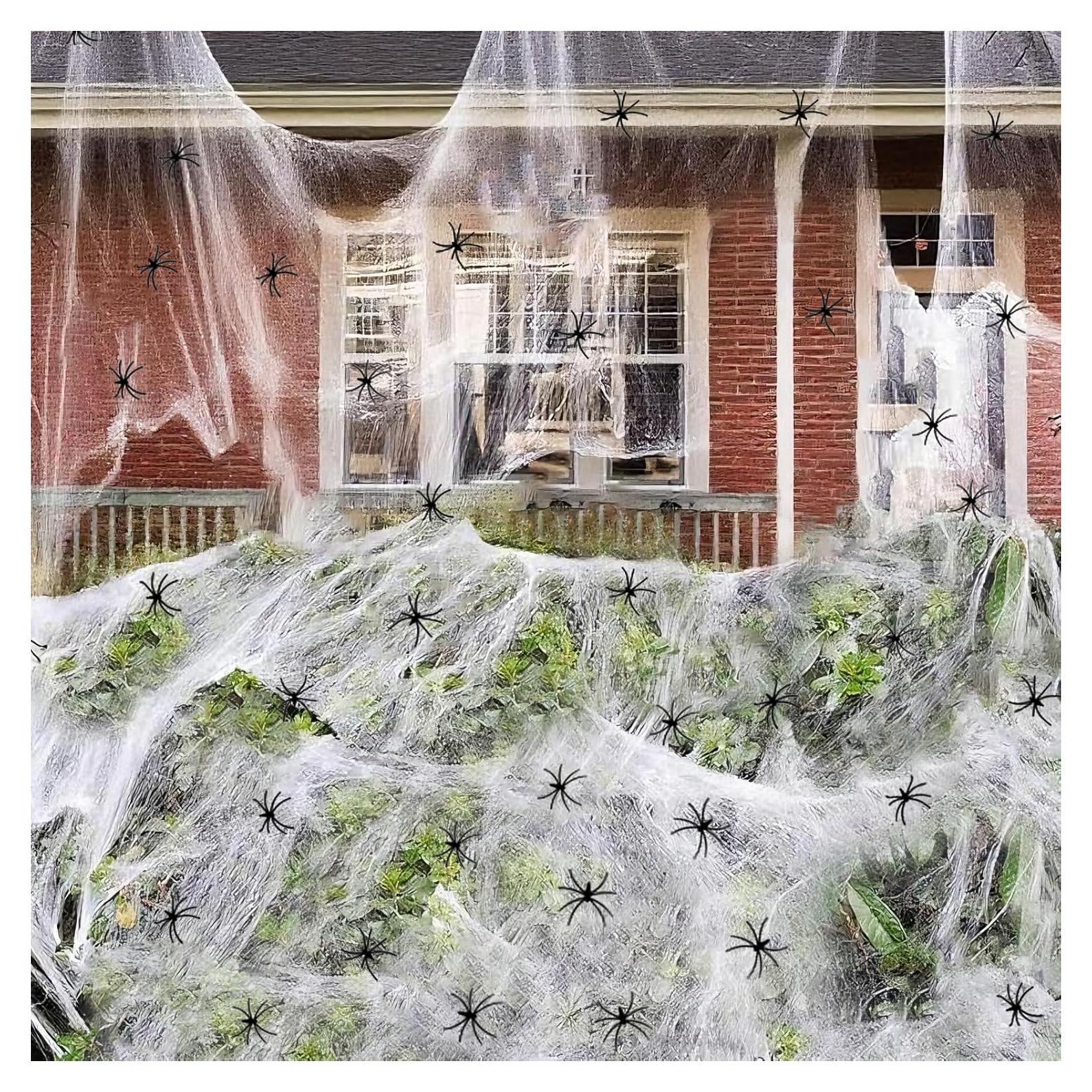 Telarañas de Halloween DAORFAA 1000 pies² con 120 Arañas Falsas