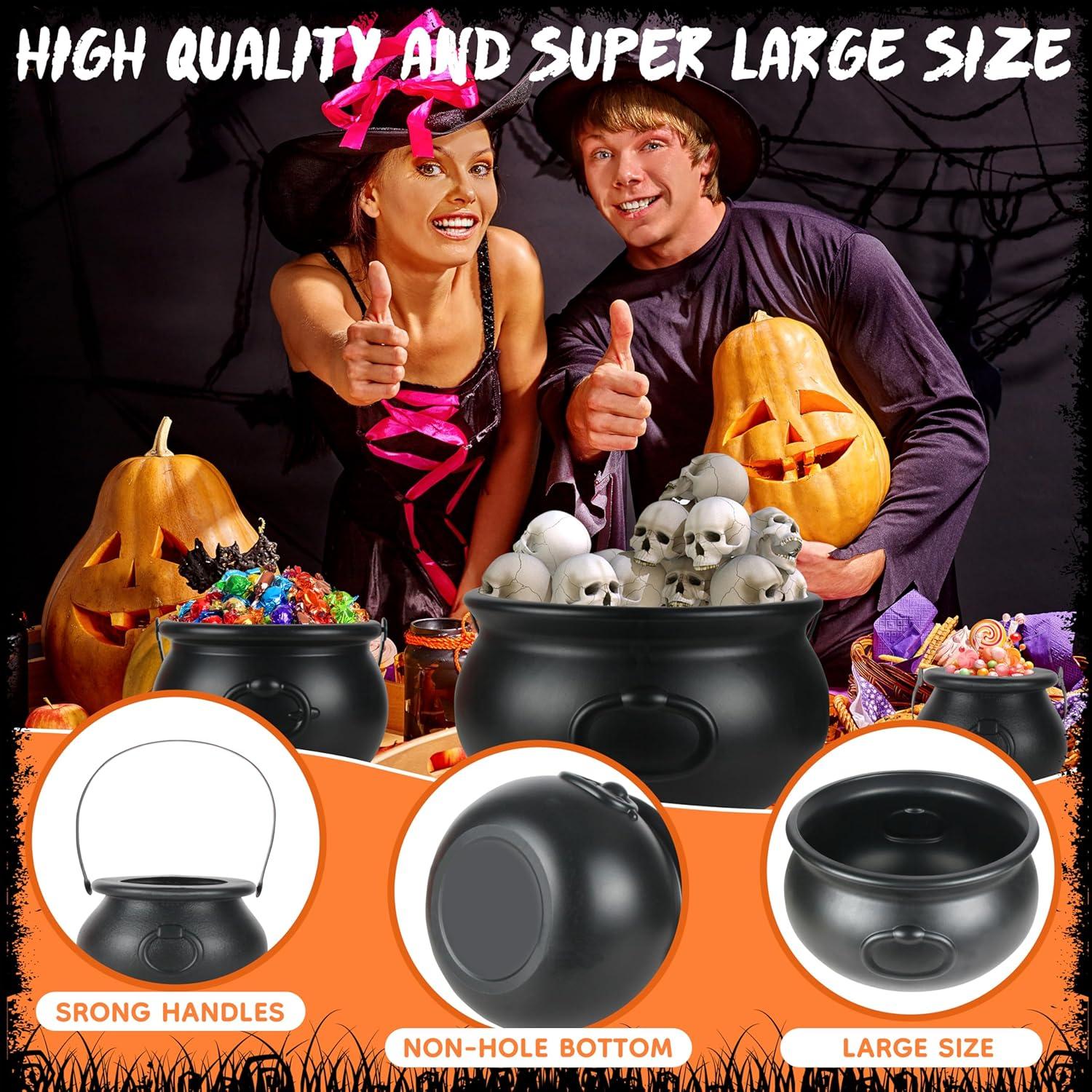 Calderos de Halloween 4 en 1 OCTERIC - Plástico Negro