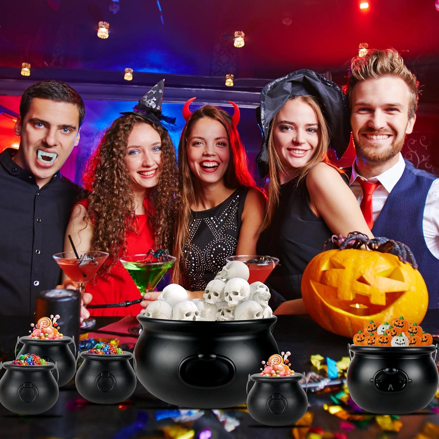 Calderos de Halloween 4 en 1 OCTERIC - Plástico Negro