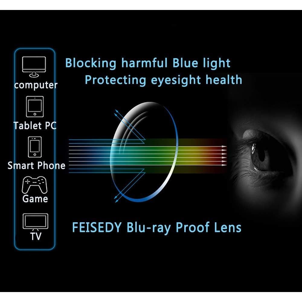 Gafas de Ojo de Gato FEISEDY con Lentes Bloqueadores de Luz Azul