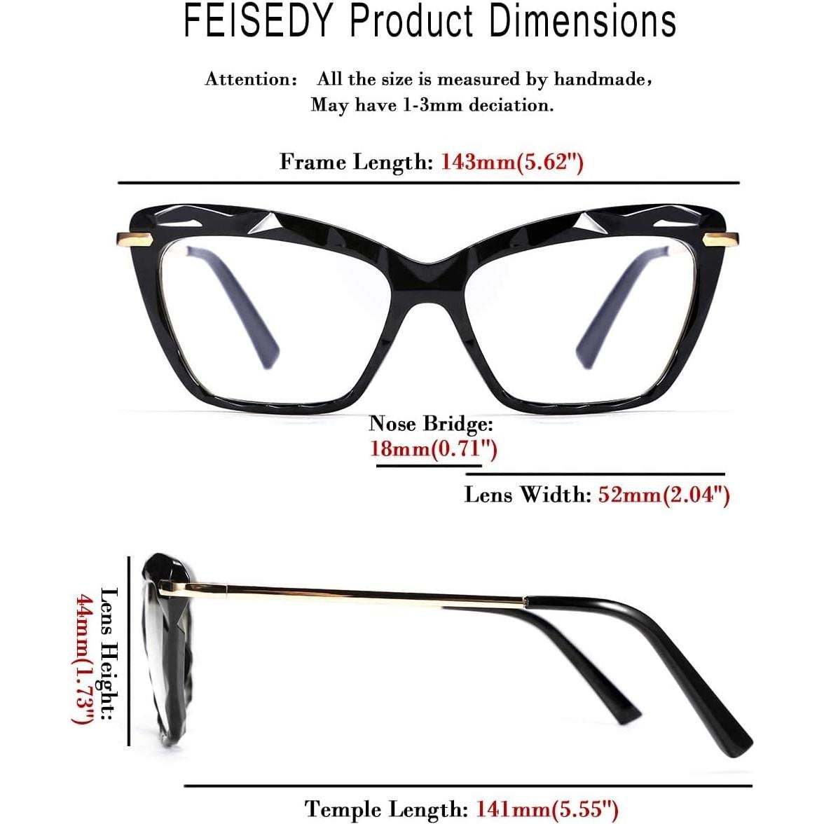 Gafas de Ojo de Gato FEISEDY con Lentes Bloqueadores de Luz Azul