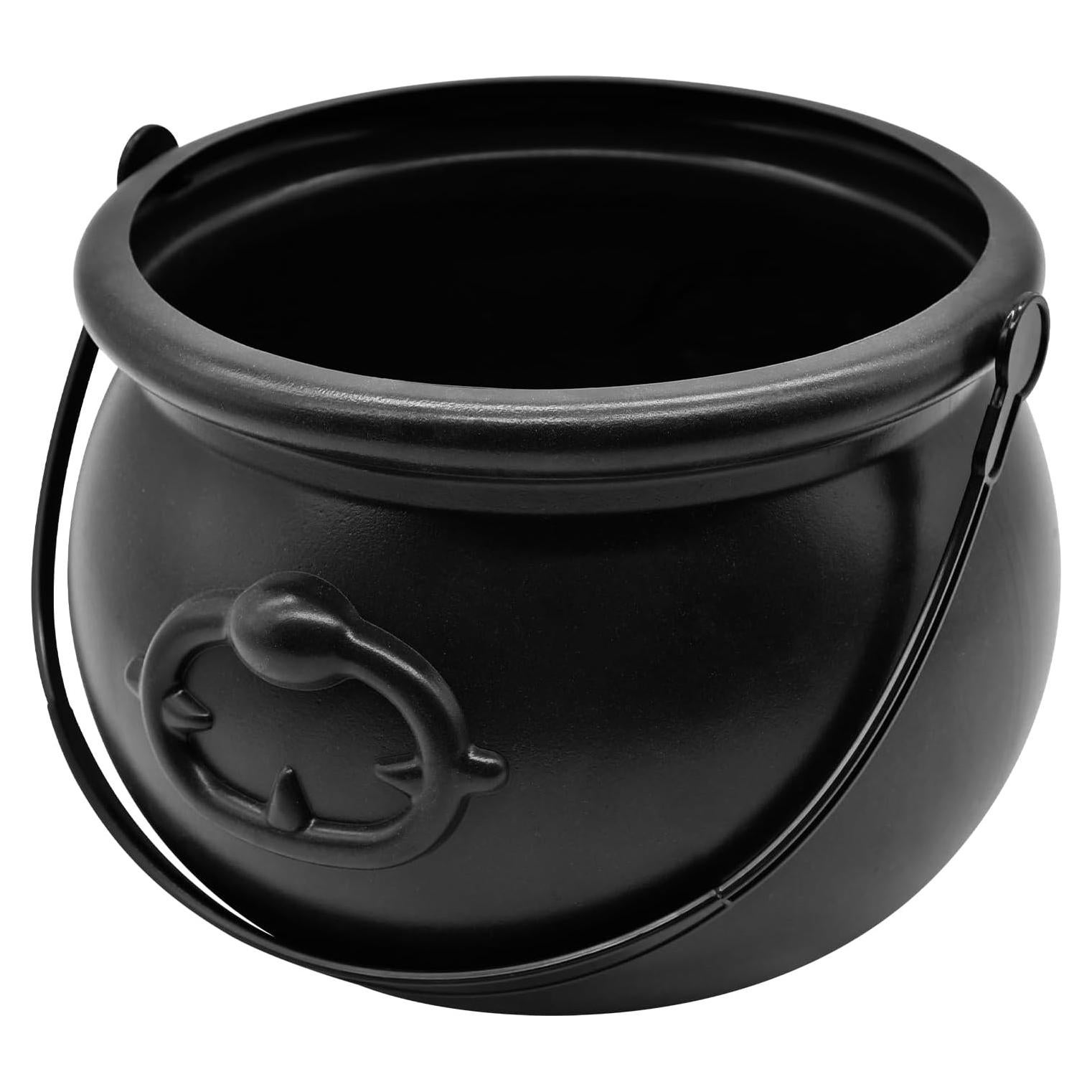 Caldereta Plástica Negra SpinLaLa 20x15 cm para Halloween