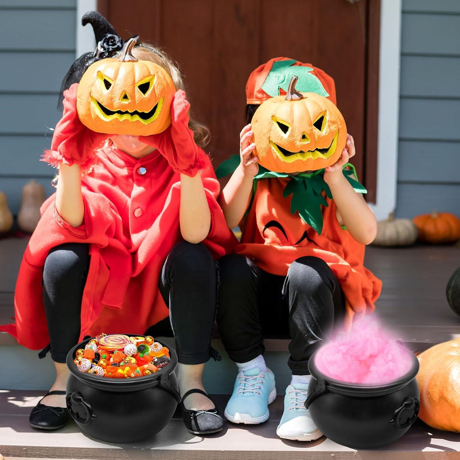 Caldereta Plástica Negra SpinLaLa 20x15 cm para Halloween