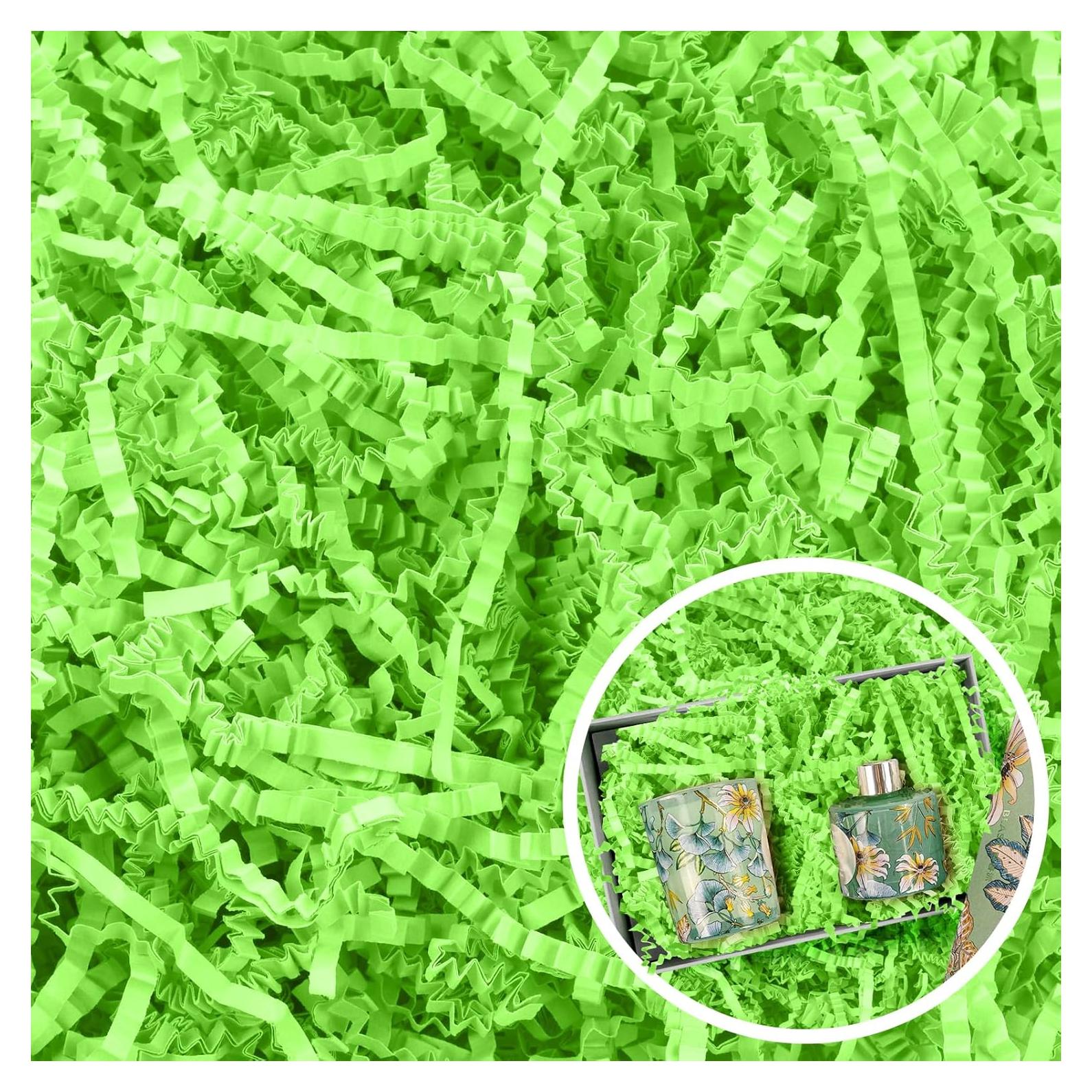 Relleno de Papel Arrugado Verde 272g para Cestas de Regalo