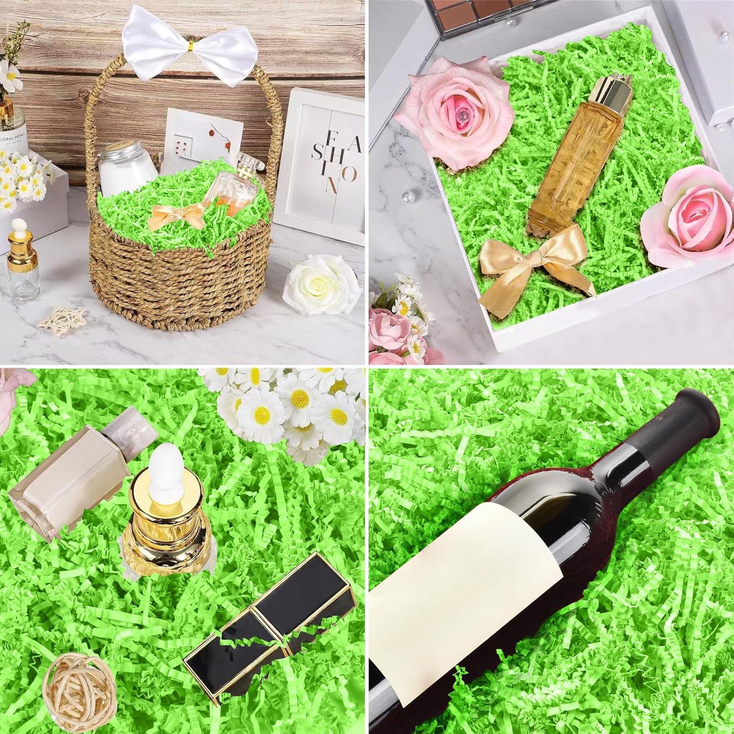 Relleno de Papel Arrugado Verde 272g para Cestas de Regalo