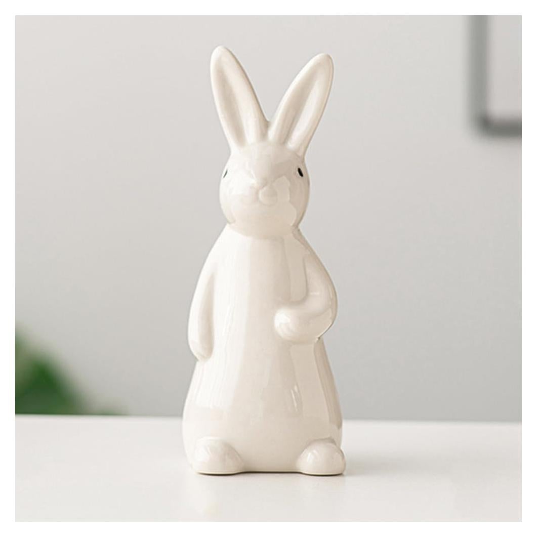 Figurita Conejo Cerámica Blanca A ANTCAM 18.3 cm Decorativa