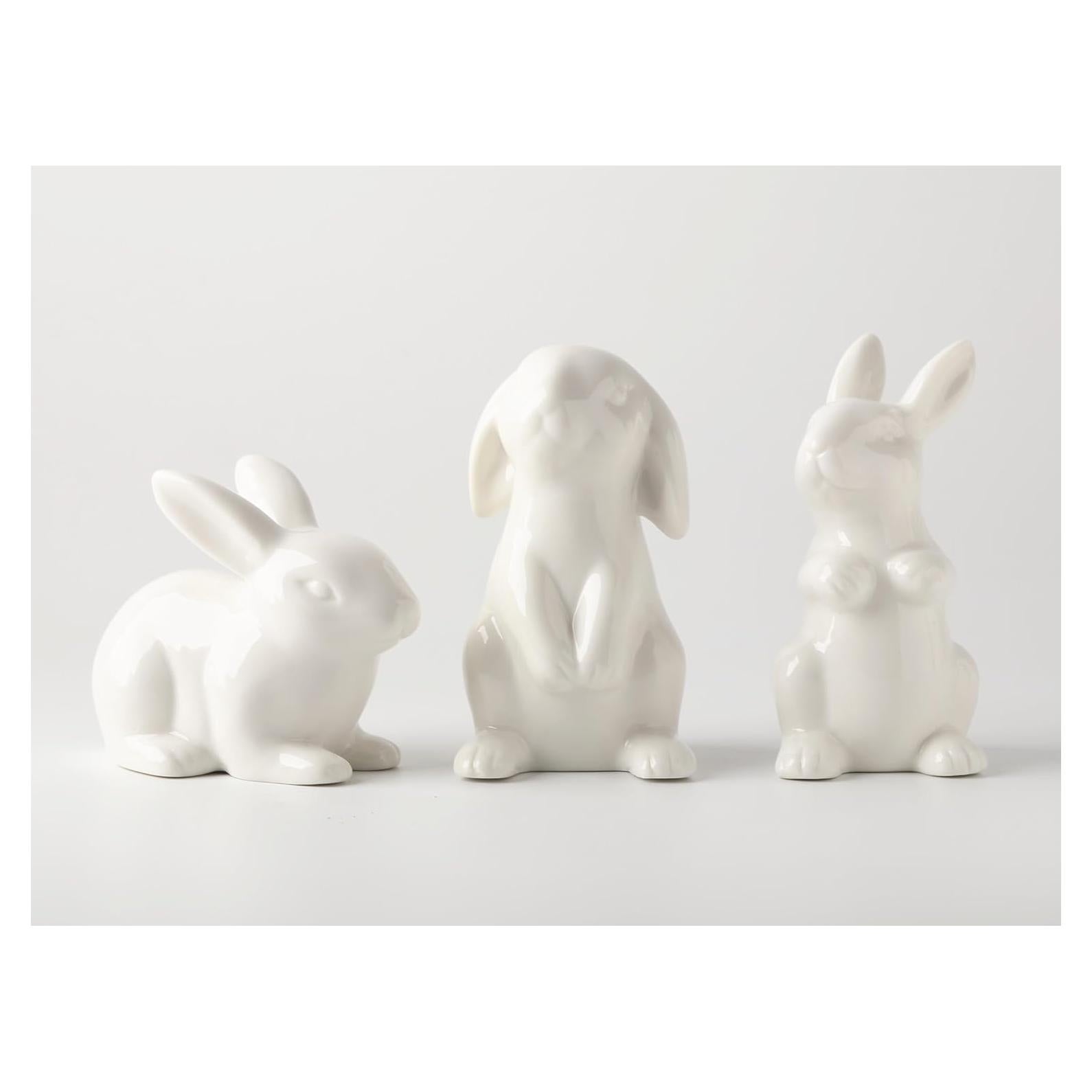 Figurita Conejo de Pascua GOODSTART Cerámica Blanca 10.16 cm