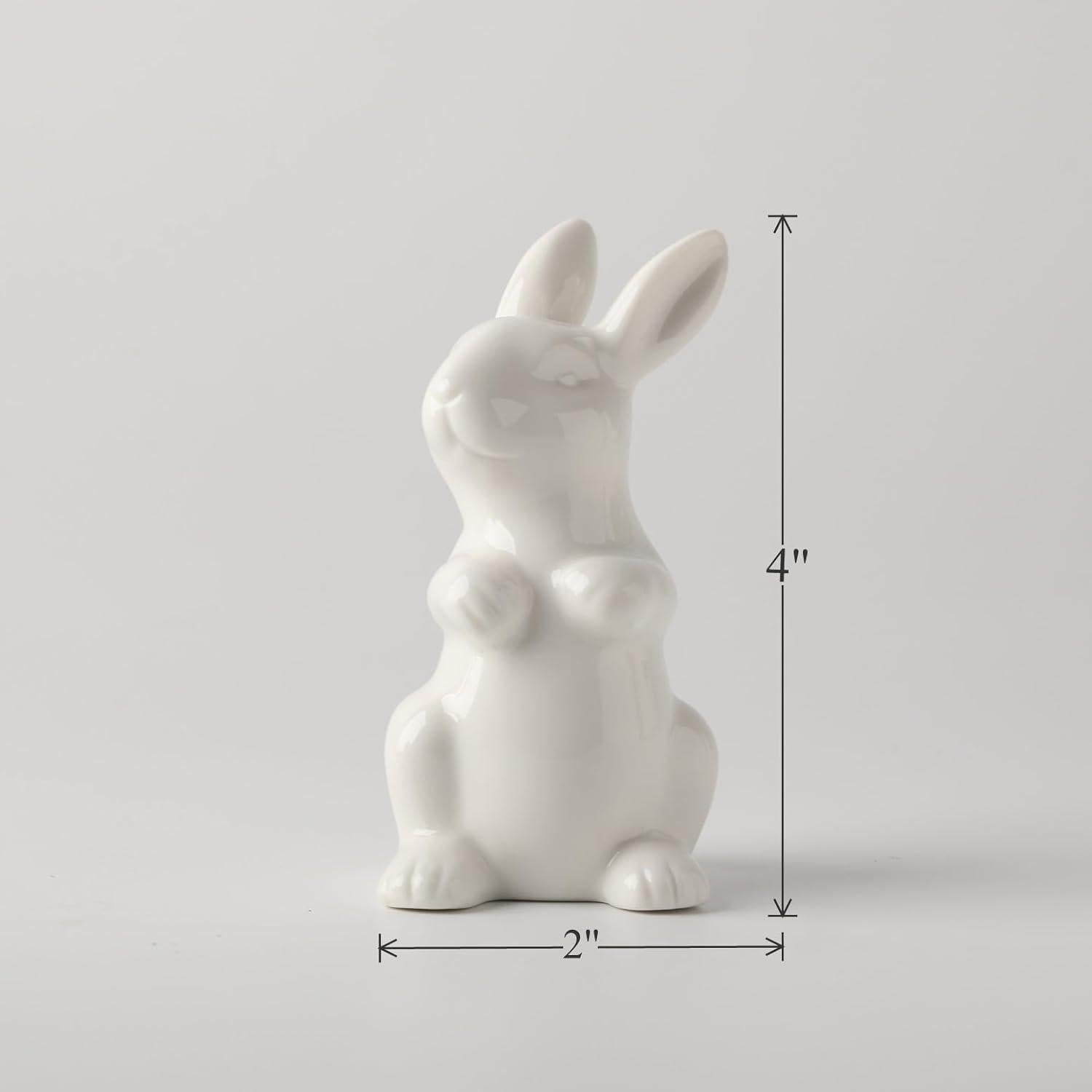 Figurita Conejo de Pascua GOODSTART Cerámica Blanca 10.16 cm