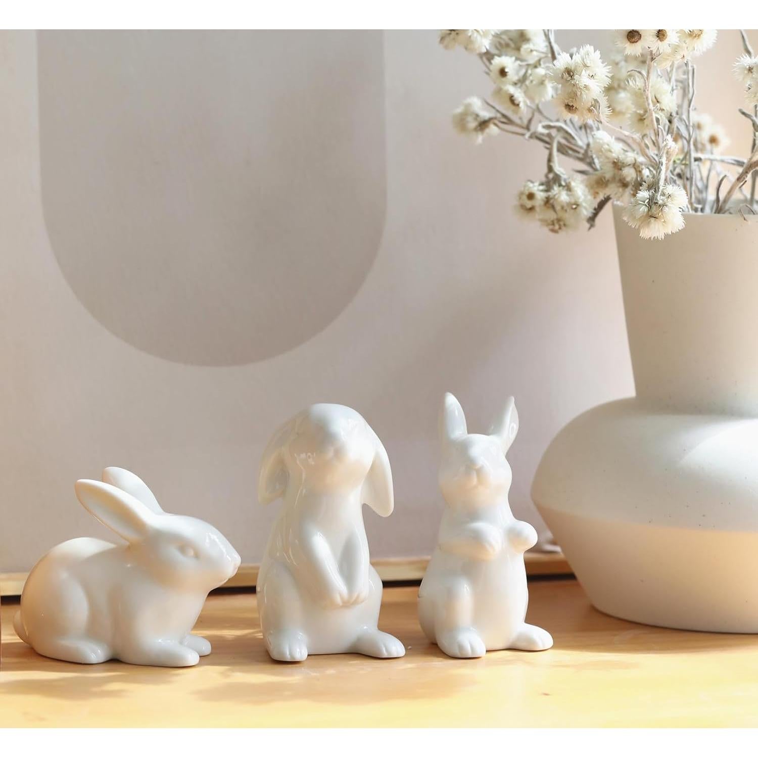 Figurita Conejo de Pascua GOODSTART Cerámica Blanca 10.16 cm