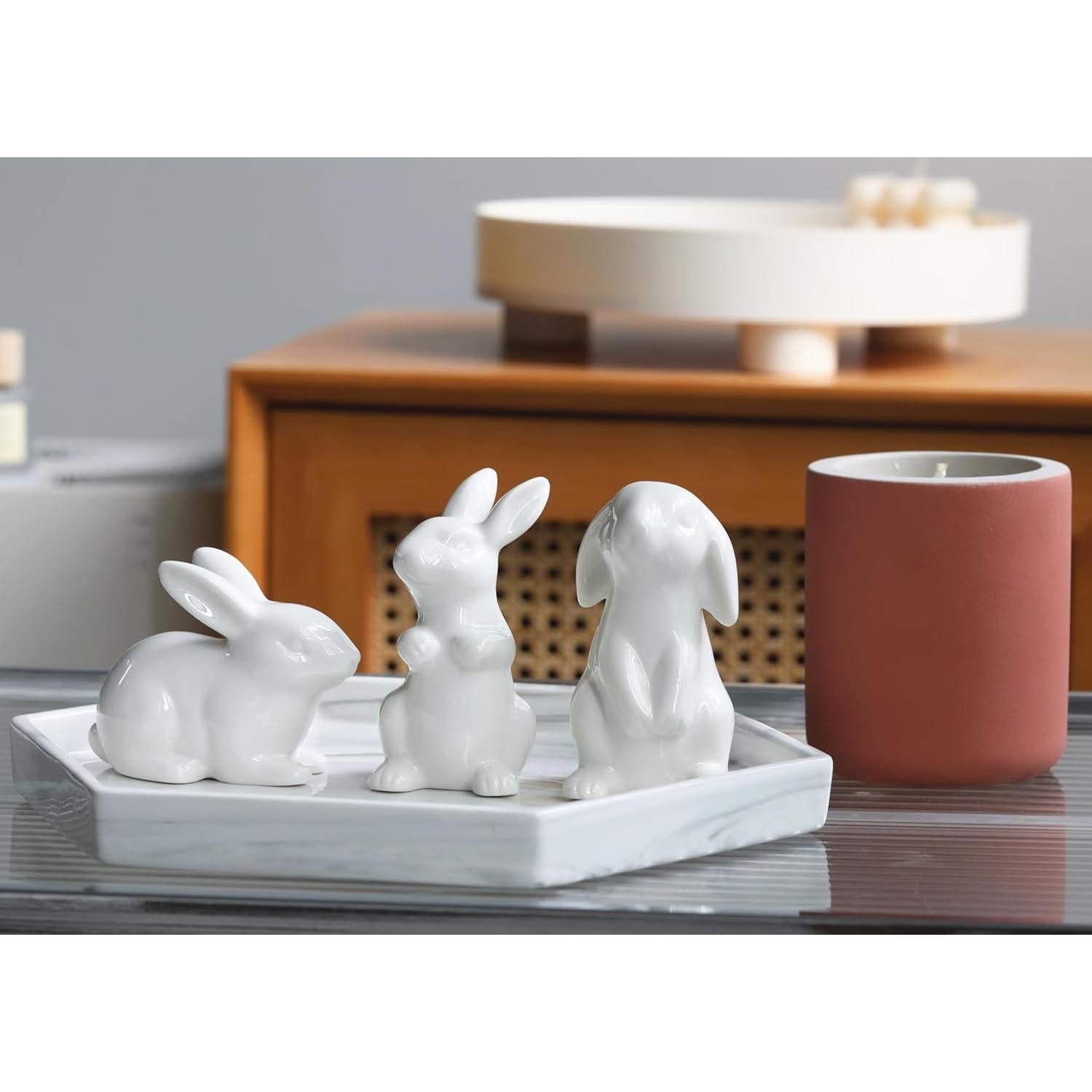 Figurita Conejo de Pascua GOODSTART Cerámica Blanca 10.16 cm