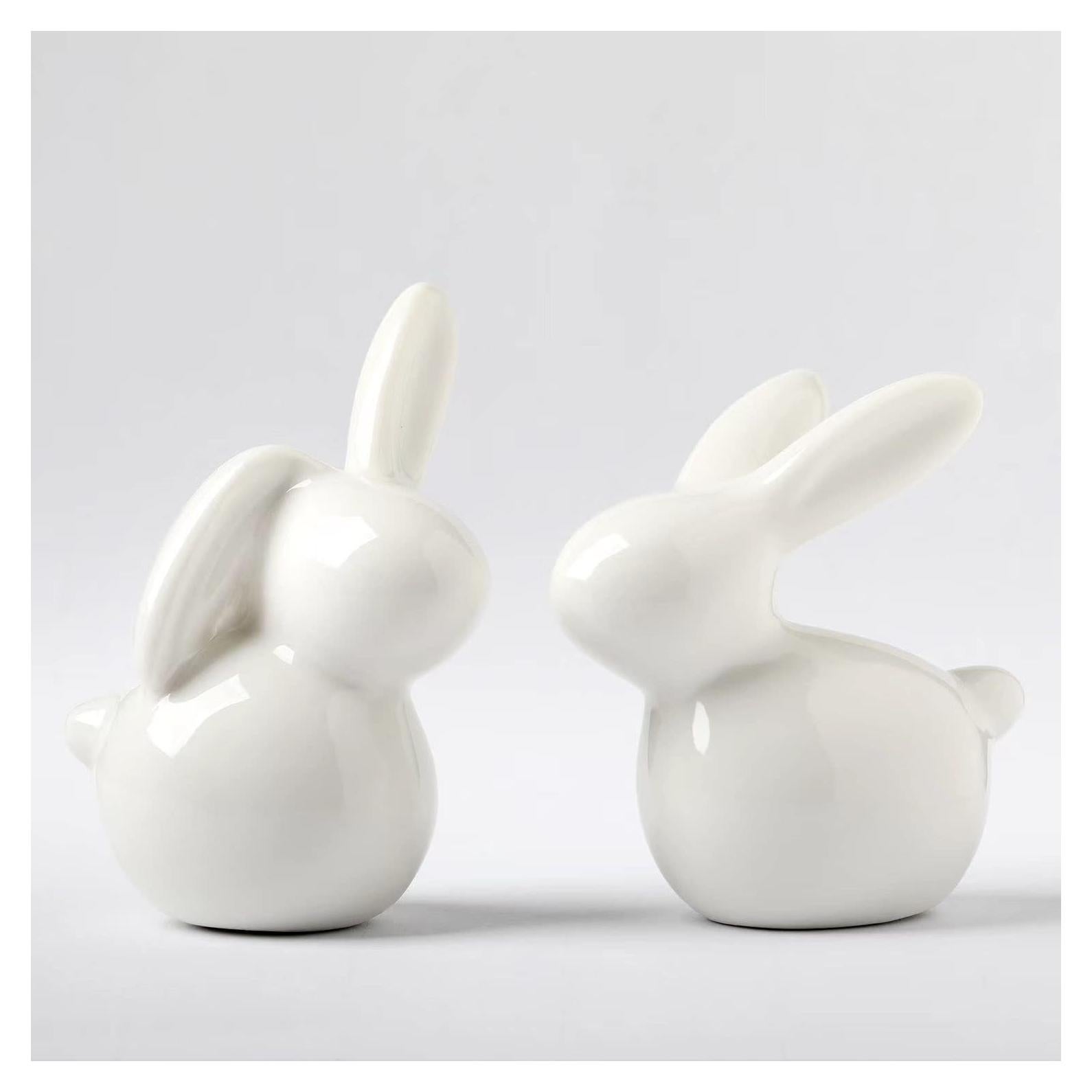 Figuras de Conejo de Cerámica Goodstart - Juego de 2 Decoraciones