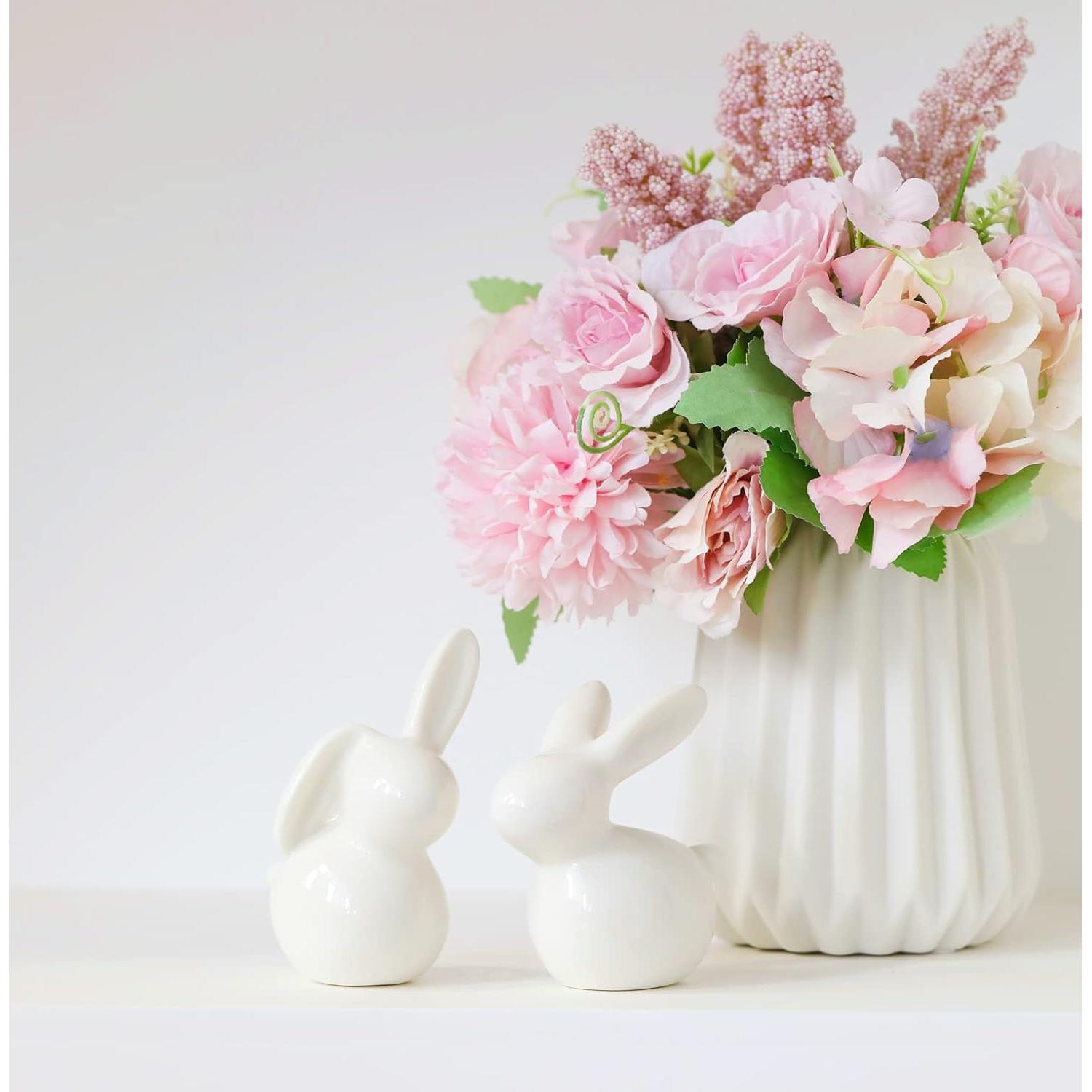 Figuras de Conejo de Cerámica Goodstart - Juego de 2 Decoraciones