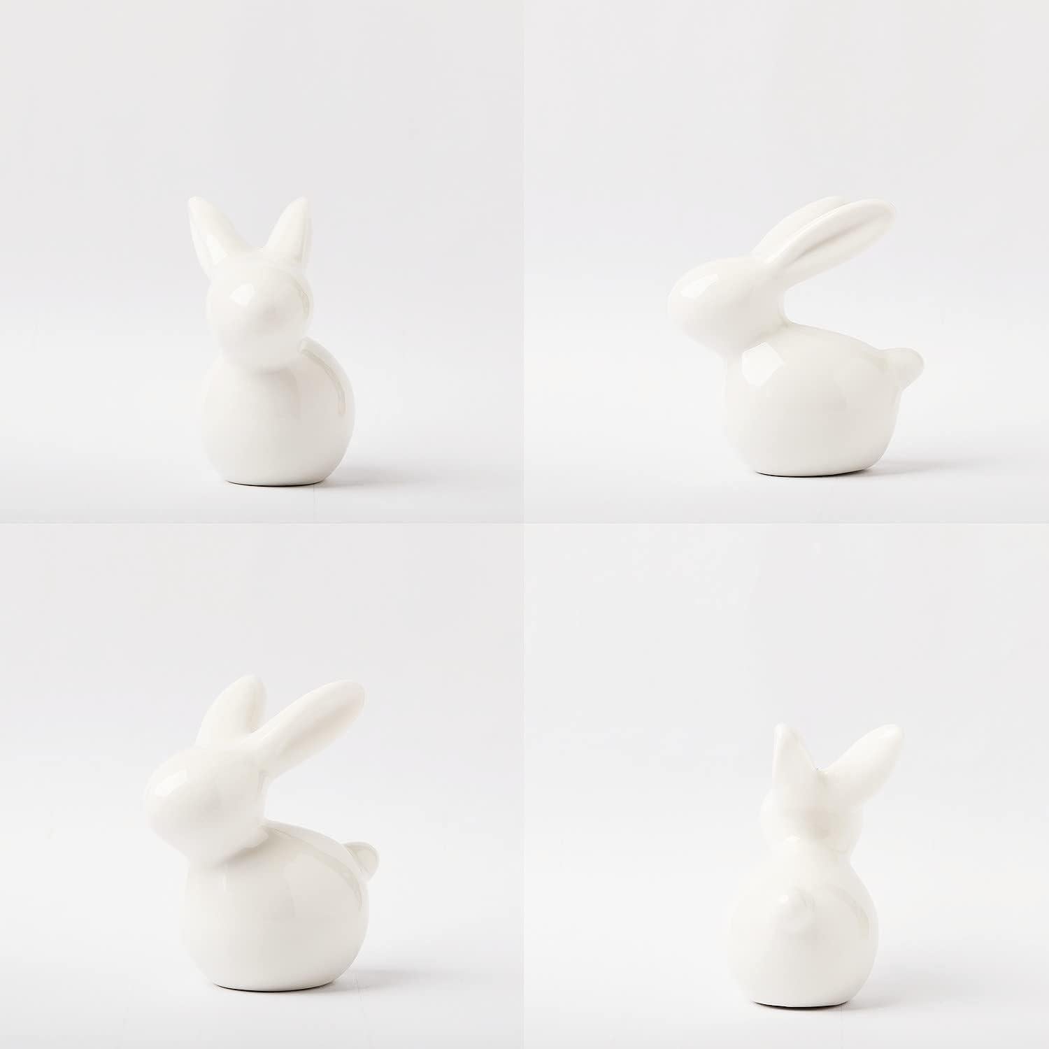 Figuras de Conejo de Cerámica Goodstart - Juego de 2 Decoraciones