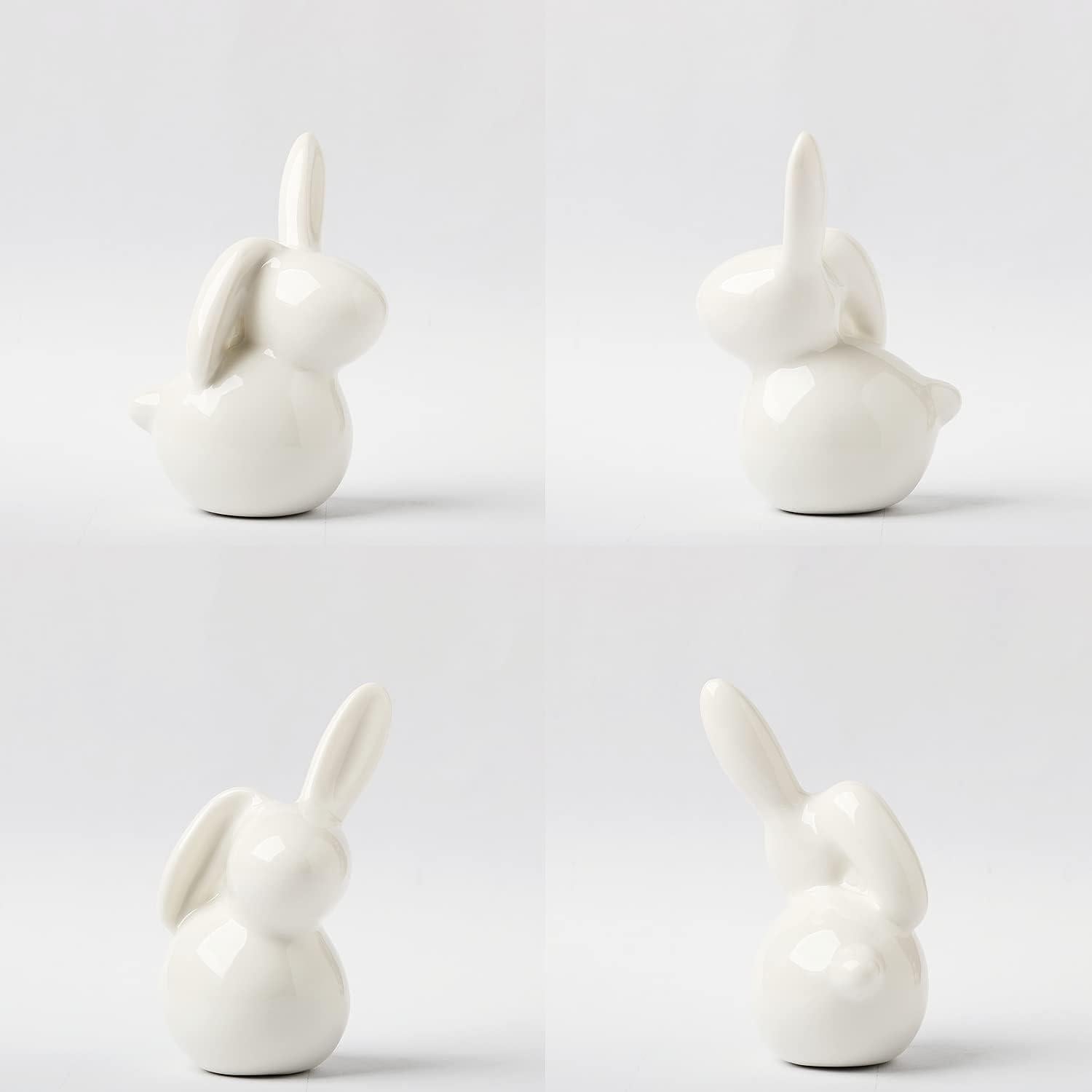 Figuras de Conejo de Cerámica Goodstart - Juego de 2 Decoraciones