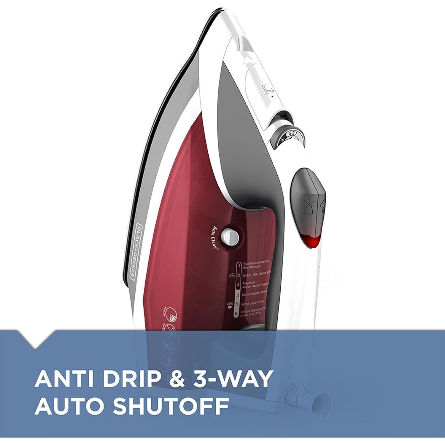 Plancha de Vapor BLACK+DECKER IR2050 Estándar Roja 1.13 kg