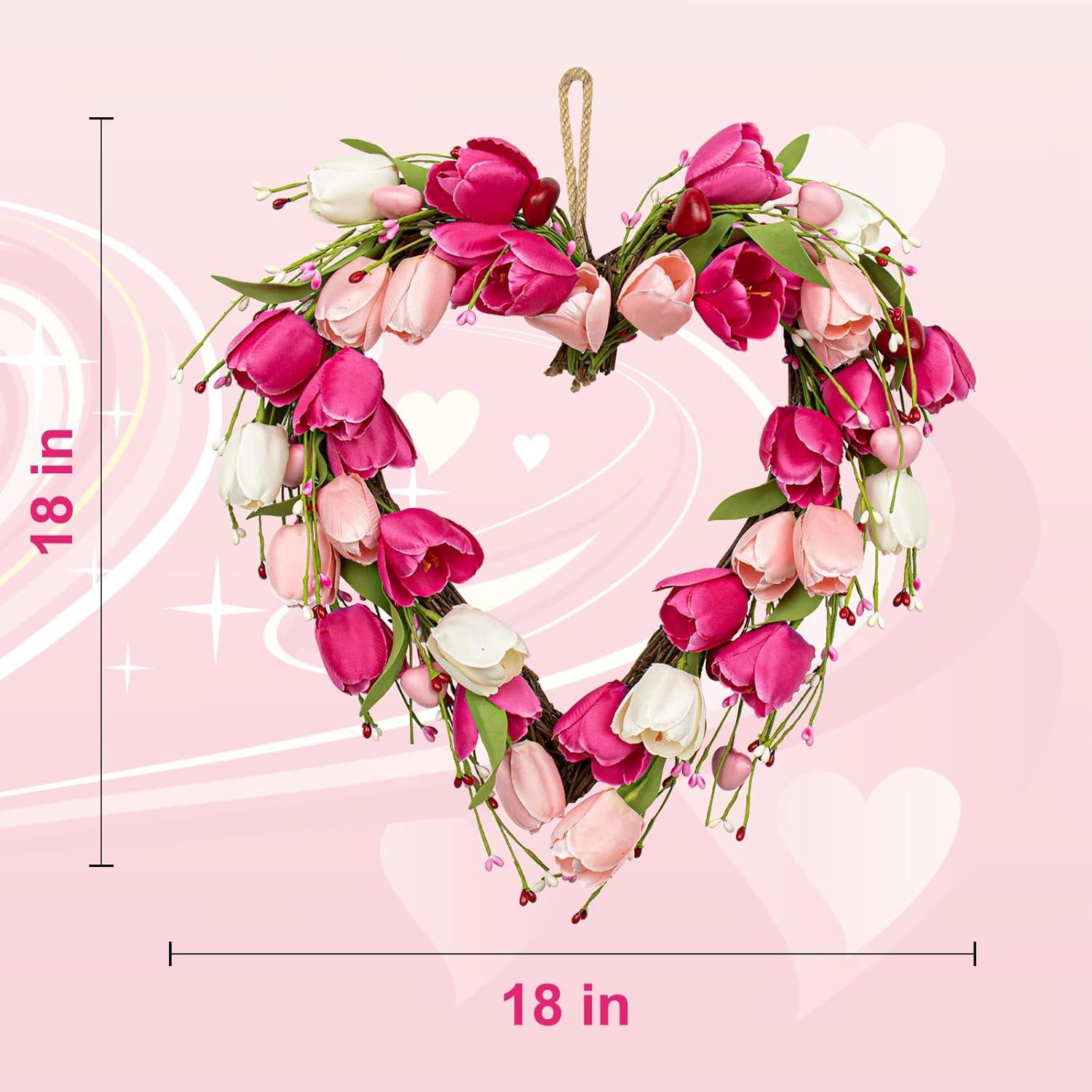 Corona de San Valentín VioletEverGarden 45.72 cm con Tulipanes