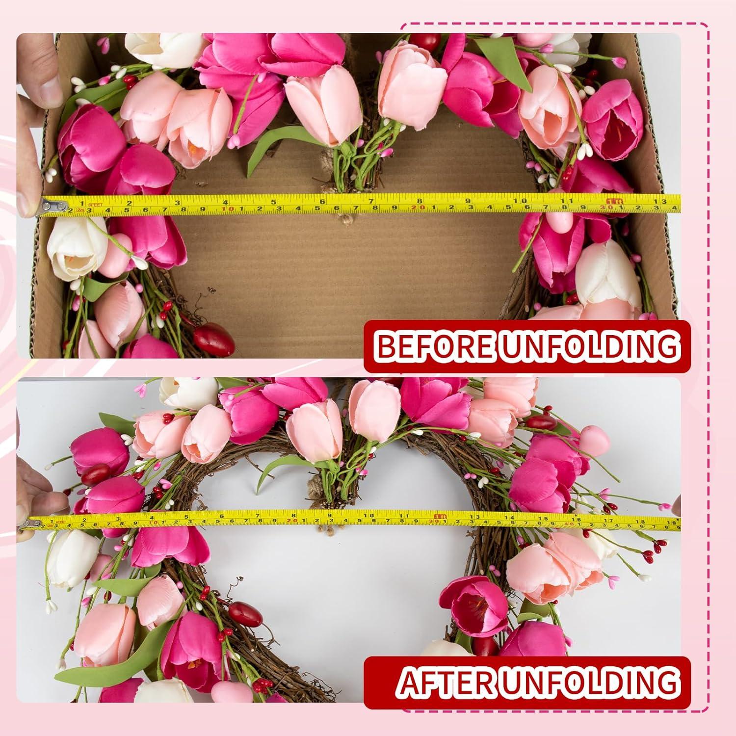 Corona de San Valentín VioletEverGarden 45.72 cm con Tulipanes