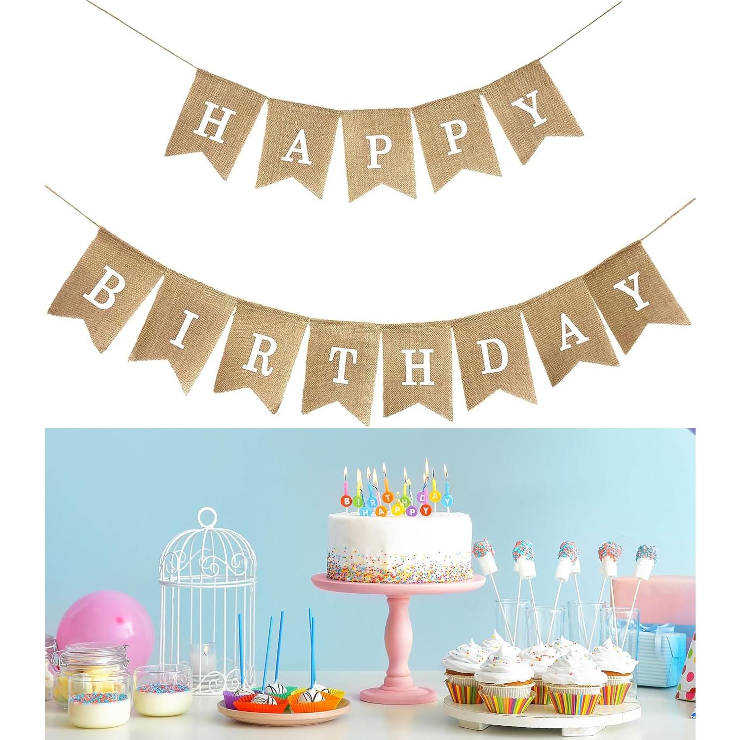 Banner de Yute Feliz Cumpleaños Shimmer Anna Shine 2.6m