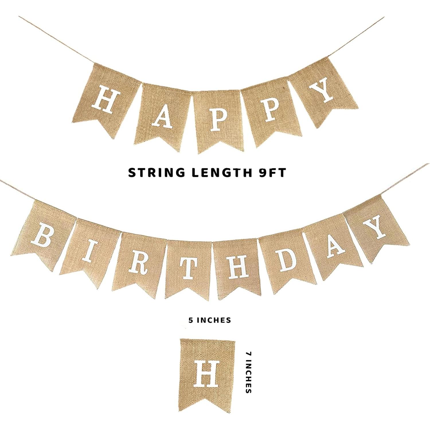 Banner de Yute Feliz Cumpleaños Shimmer Anna Shine 2.6m