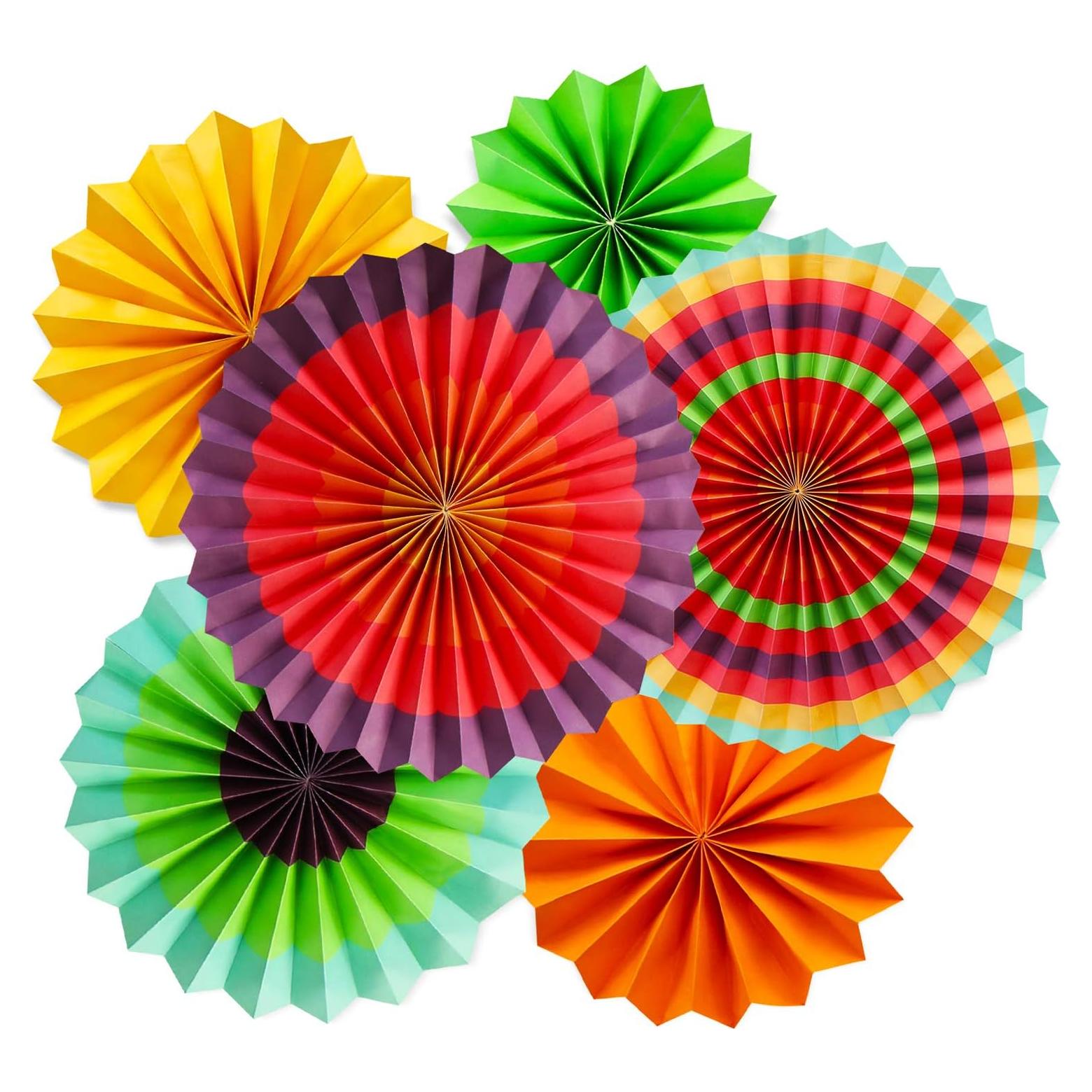 Conjunto de 6 Ventiladores de Papel Colgantes Novelty Place 20-40 cm