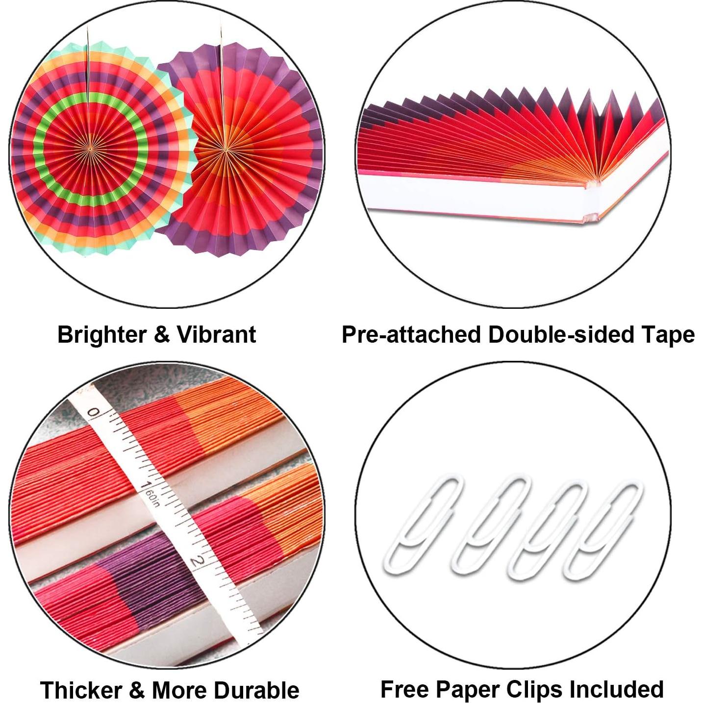 Conjunto de 6 Ventiladores de Papel Colgantes Novelty Place 20-40 cm