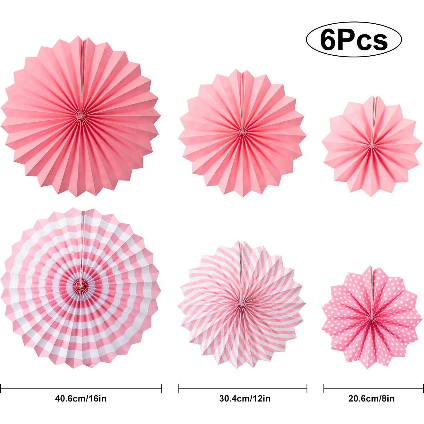 Conjunto de Decoración de Papel Rosa 24 Piezas WILLBOND