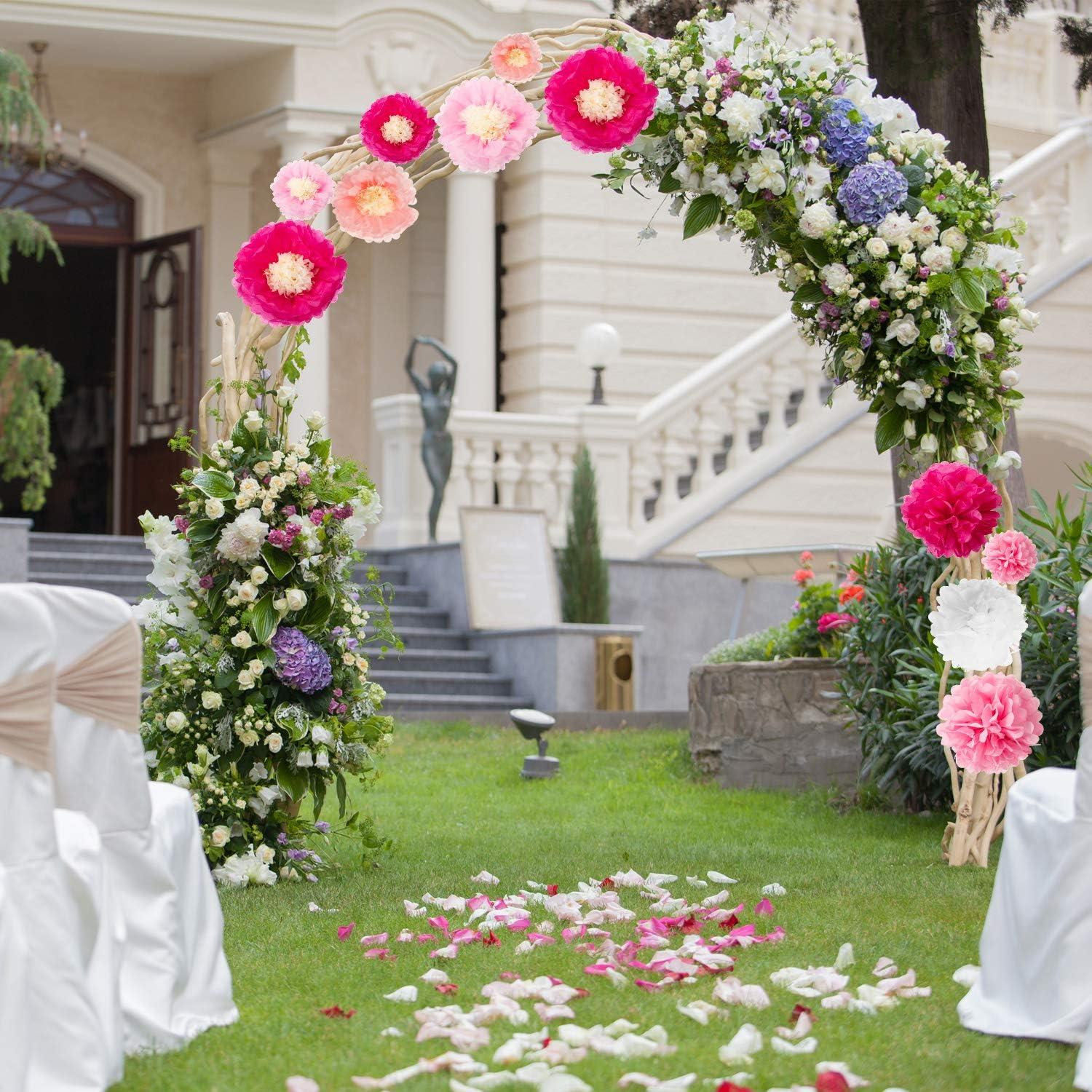 Conjunto de Decoración de Papel Rosa 24 Piezas WILLBOND