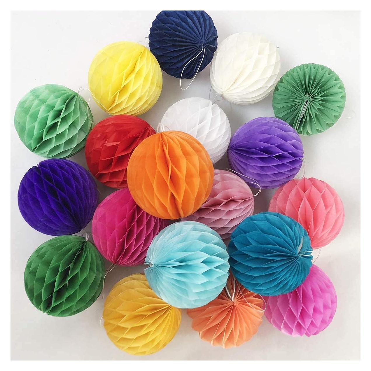 20pcs Bolas de Panal de Papel 7.62cm Multicolor para Fiesta