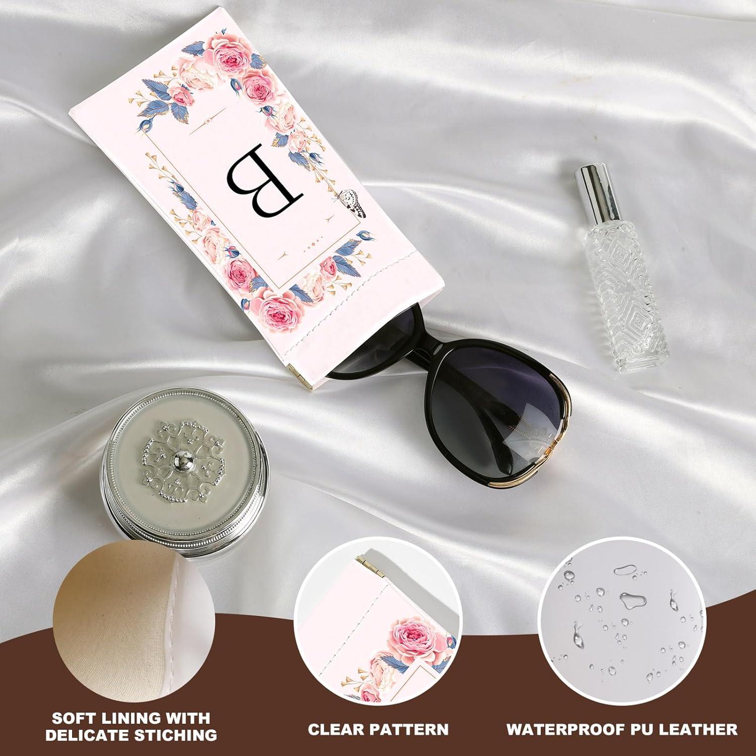 Estuche de Gafas de Sol PU Suave 2 Pcs con Paño de Limpieza