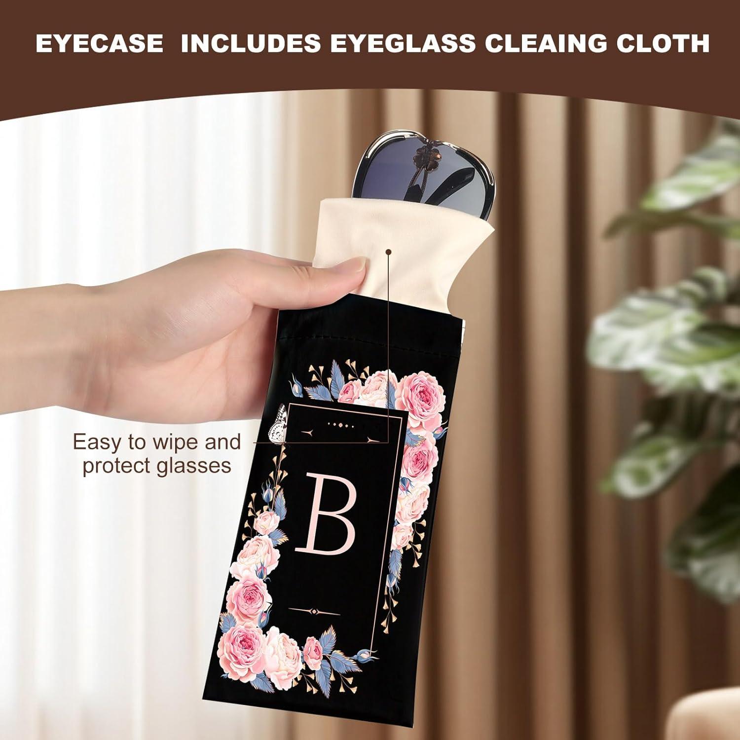 Estuche de Gafas de Sol PU Suave 2 Pcs con Paño de Limpieza