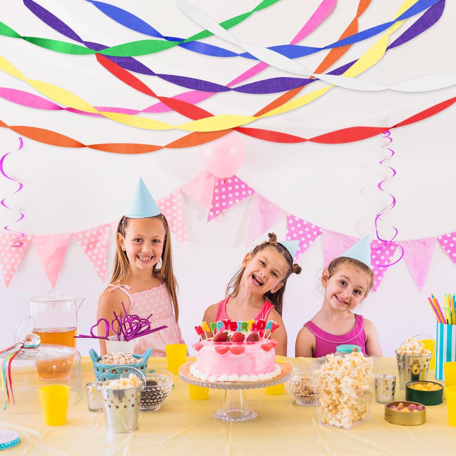 Serpentinas de Papel Crepé Arcoíris PIGETALE 8 Rollos 200m